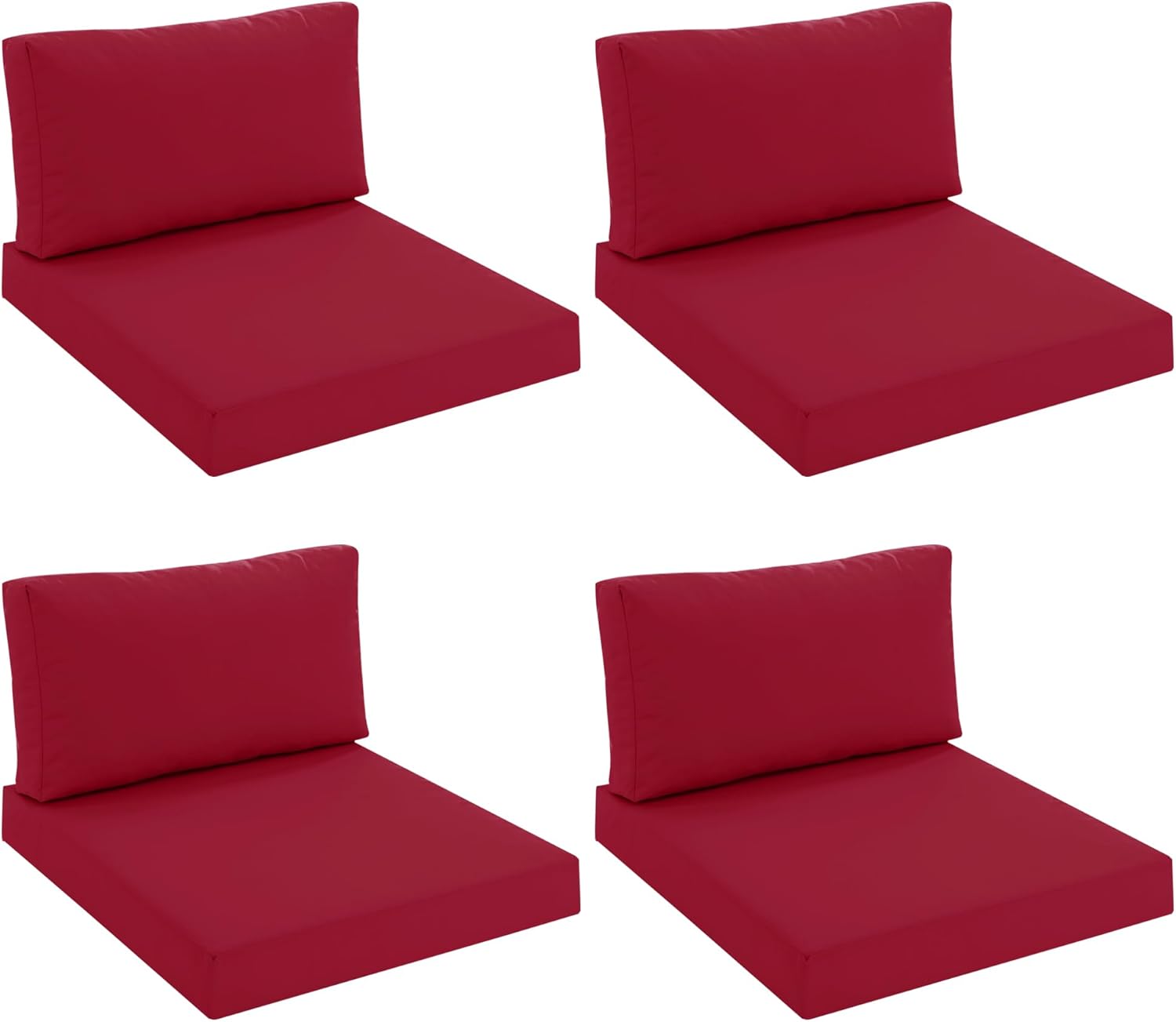 Outdoor Loveseat Cushions for Patio Furniture, Waterproof Weather & Fade Resistant Seat and Backrest Cushion Set with Removable Cover, 46 x 26 Inch, Red