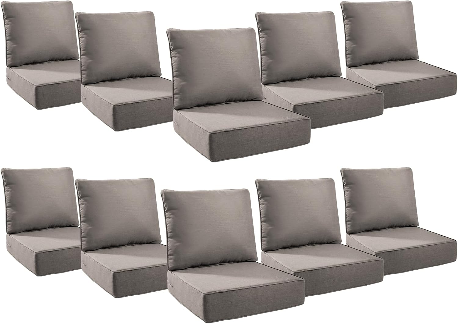 6" Thick Outdoor Cushions 22x24x6, 1-Set Deep Seat Patio Cushions with Removable Cover, Waterproof & Fade Resistant Replacement for Wicker Chair, Loveseat, Sofa - Blue