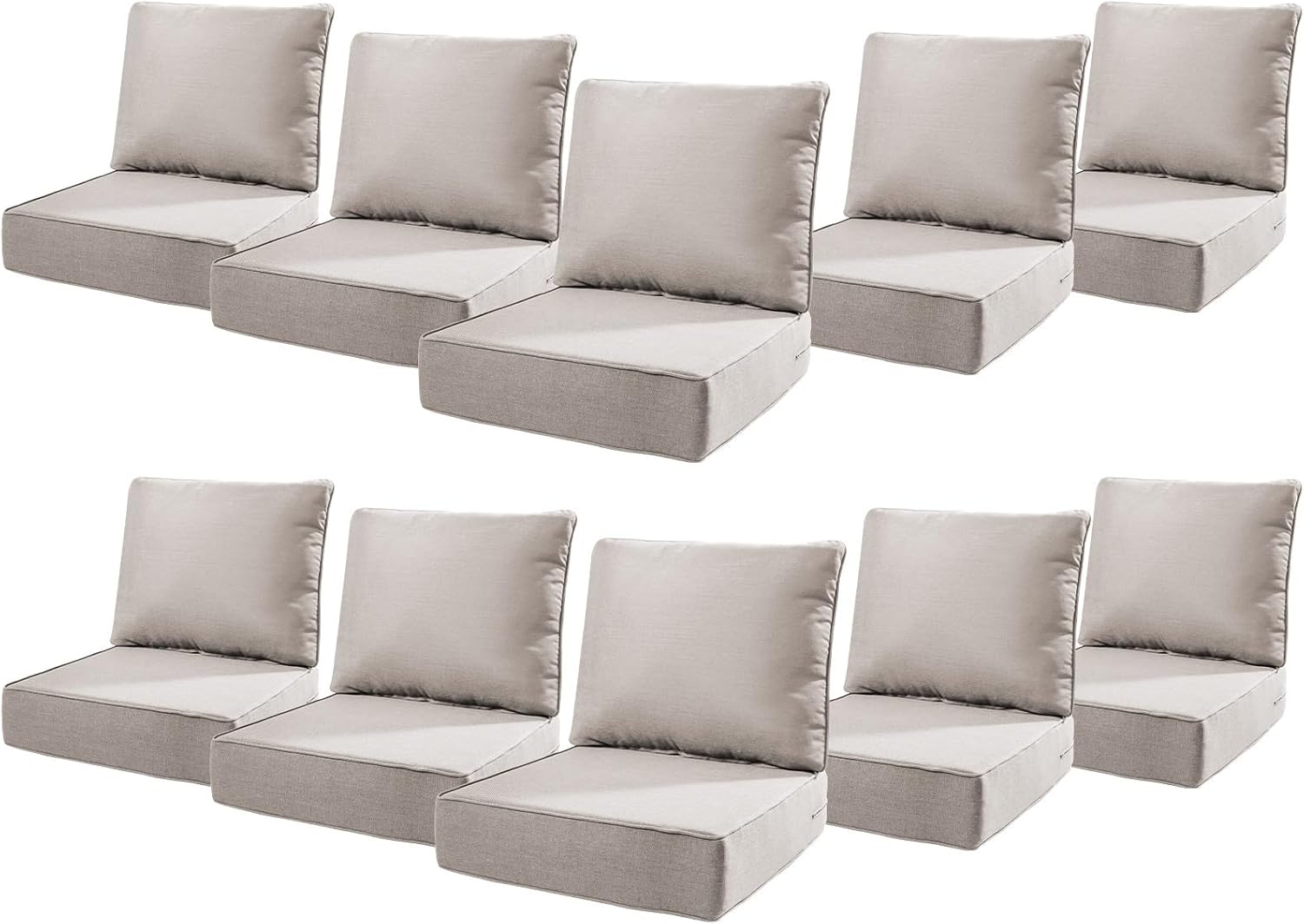 6" Thick Outdoor Cushions 22x24x6, 1-Set Deep Seat Patio Cushions with Removable Cover, Waterproof & Fade Resistant Replacement for Wicker Chair, Loveseat, Sofa - Blue