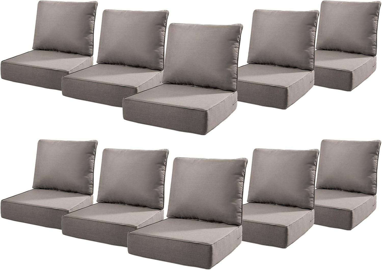 6" Thick Outdoor Cushions 22x24x6, 1-Set Deep Seat Patio Cushions with Removable Cover, Waterproof & Fade Resistant Replacement for Wicker Chair, Loveseat, Sofa - Blue