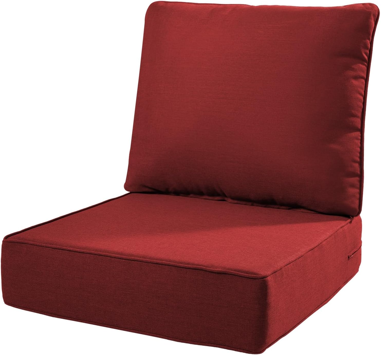 6" Thick Outdoor Cushions 22x24x6, 1-Set Deep Seat Patio Cushions with Removable Cover, Waterproof & Fade Resistant Replacement for Wicker Chair, Loveseat, Sofa - Blue