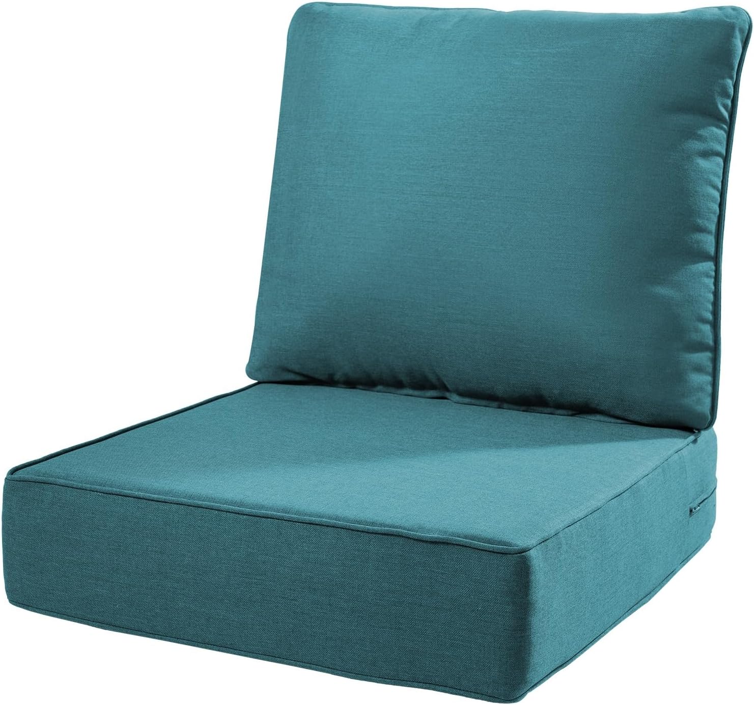 6" Thick Outdoor Cushions 22x24x6, 1-Set Deep Seat Patio Cushions with Removable Cover, Waterproof & Fade Resistant Replacement for Wicker Chair, Loveseat, Sofa - Blue