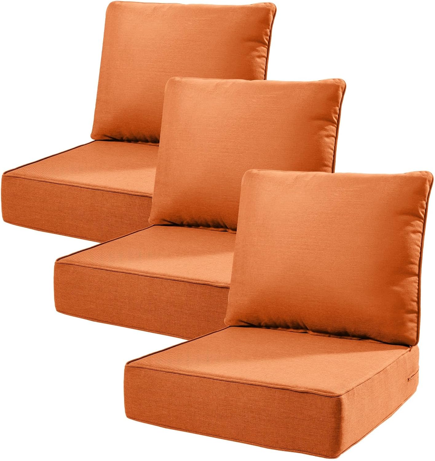 6" Thick Outdoor Cushions 22x24x6, 1-Set Deep Seat Patio Cushions with Removable Cover, Waterproof & Fade Resistant Replacement for Wicker Chair, Loveseat, Sofa - Blue