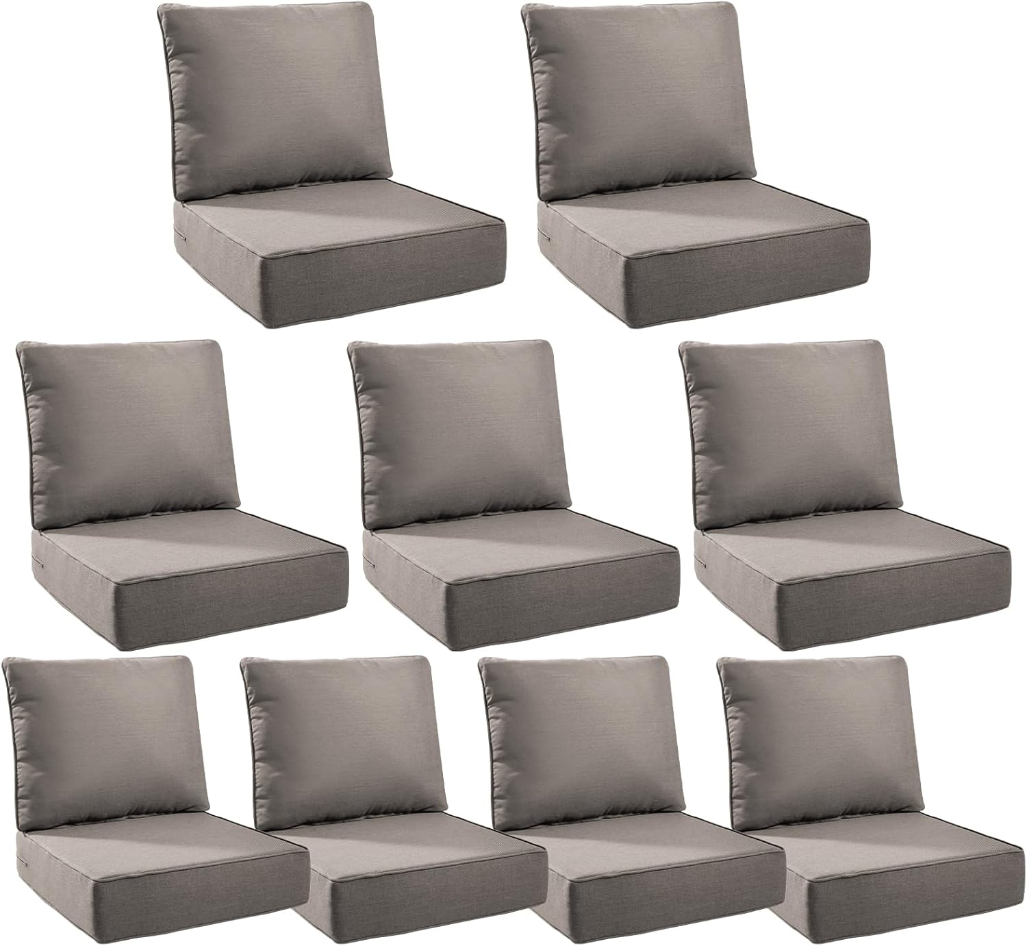 6" Thick Outdoor Cushions 22x24x6, 1-Set Deep Seat Patio Cushions with Removable Cover, Waterproof & Fade Resistant Replacement for Wicker Chair, Loveseat, Sofa - Blue