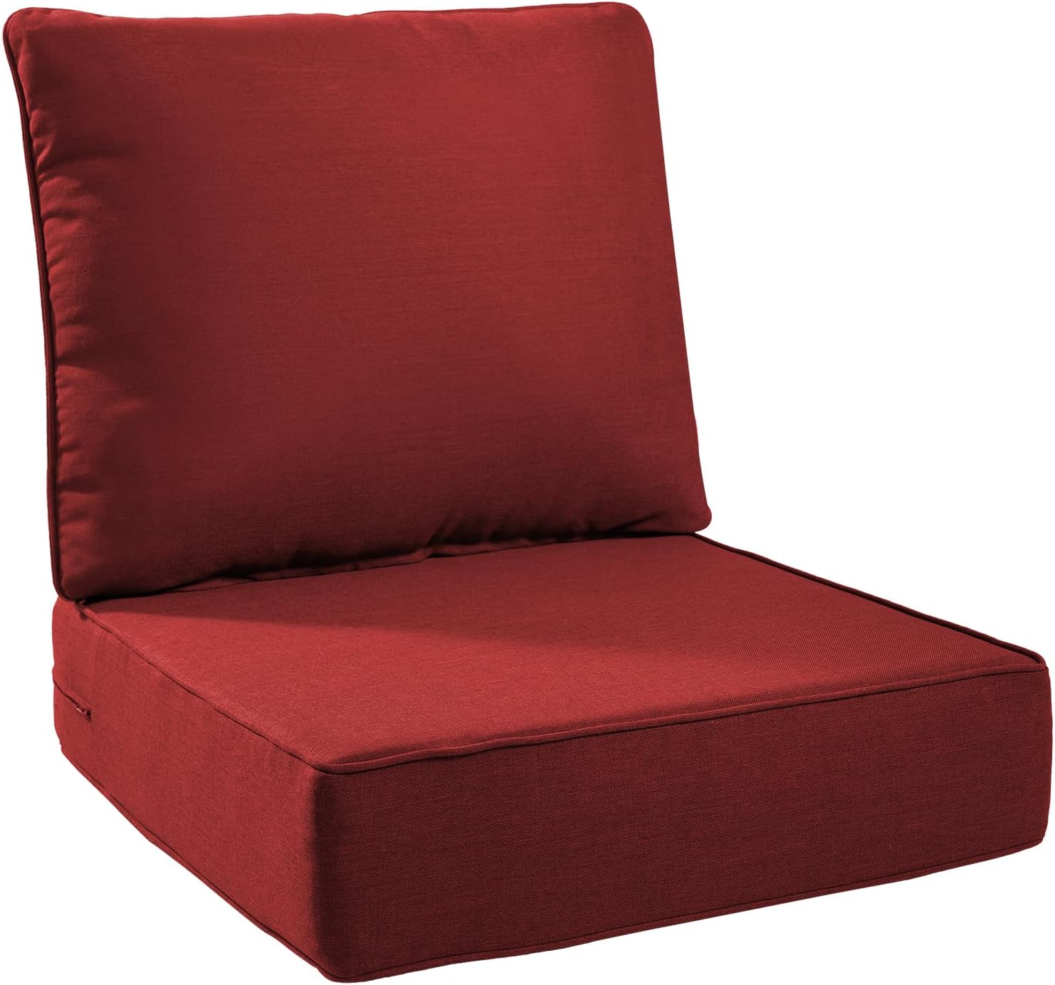 6" Thick Outdoor Cushions 22x24x6, 1-Set Deep Seat Patio Cushions with Removable Cover, Waterproof & Fade Resistant Replacement for Wicker Chair, Loveseat, Sofa - Blue