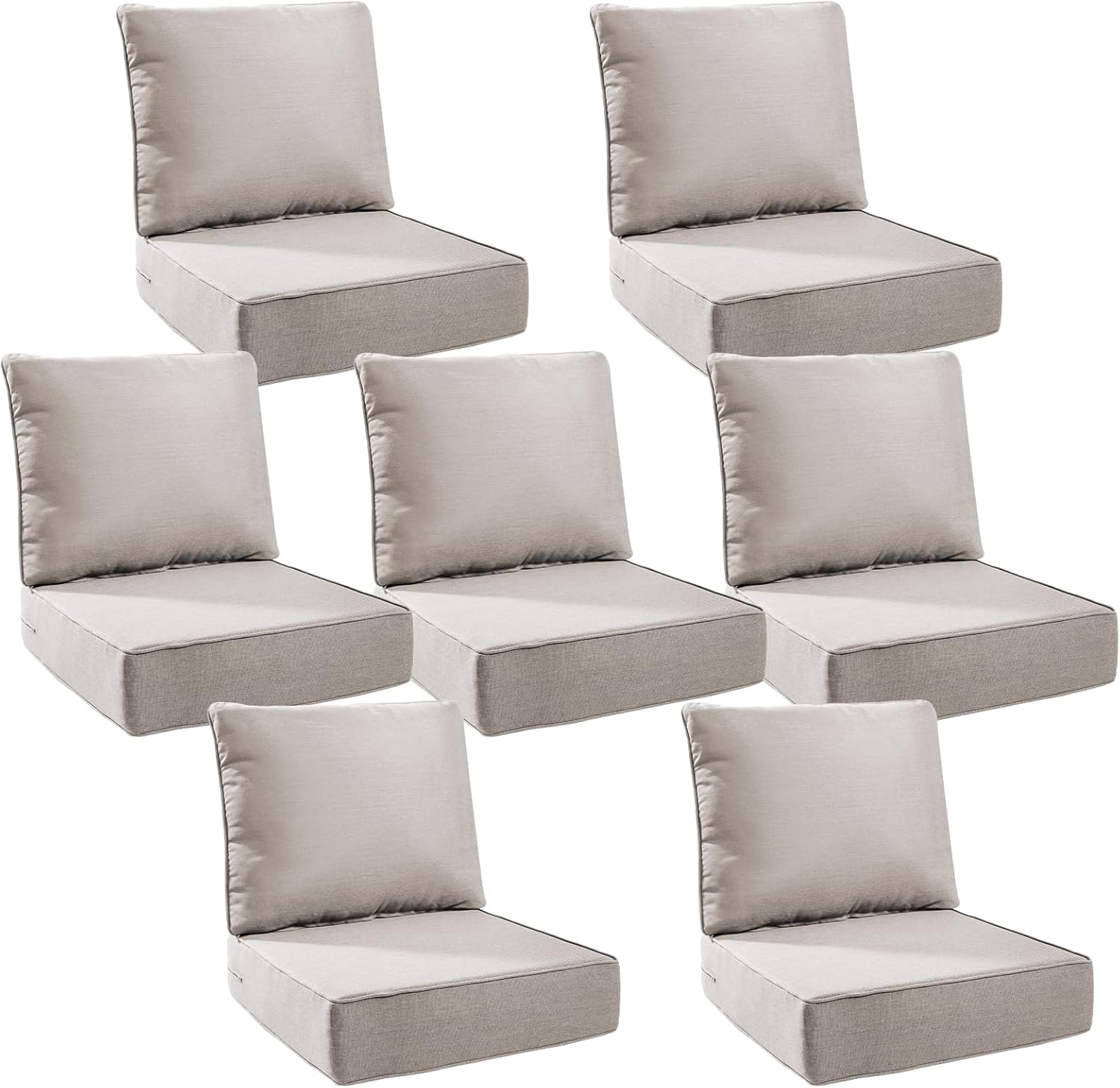 6" Thick Outdoor Cushions 22x24x6, 1-Set Deep Seat Patio Cushions with Removable Cover, Waterproof & Fade Resistant Replacement for Wicker Chair, Loveseat, Sofa - Blue