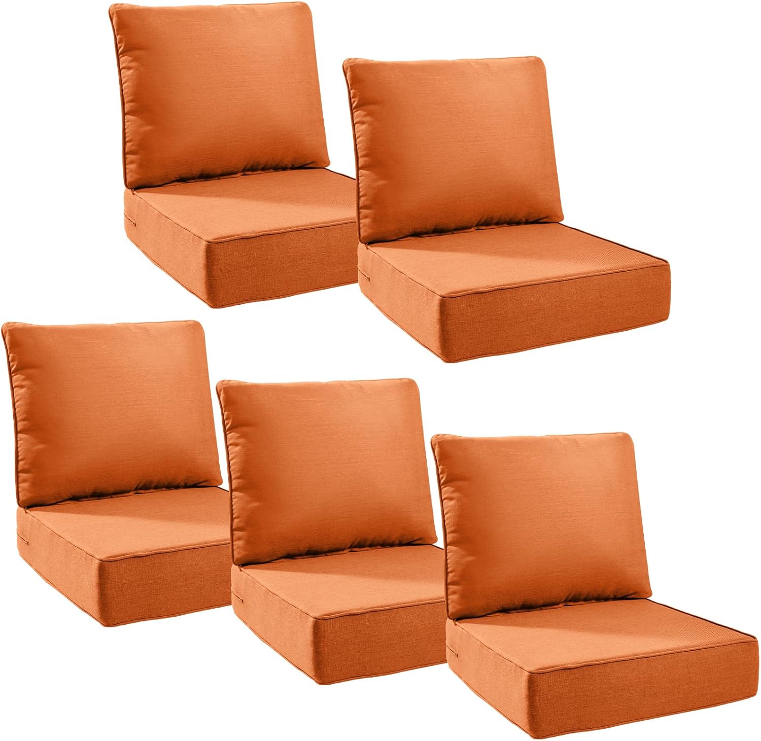 6" Thick Outdoor Cushions 22x24x6, 1-Set Deep Seat Patio Cushions with Removable Cover, Waterproof & Fade Resistant Replacement for Wicker Chair, Loveseat, Sofa - Blue