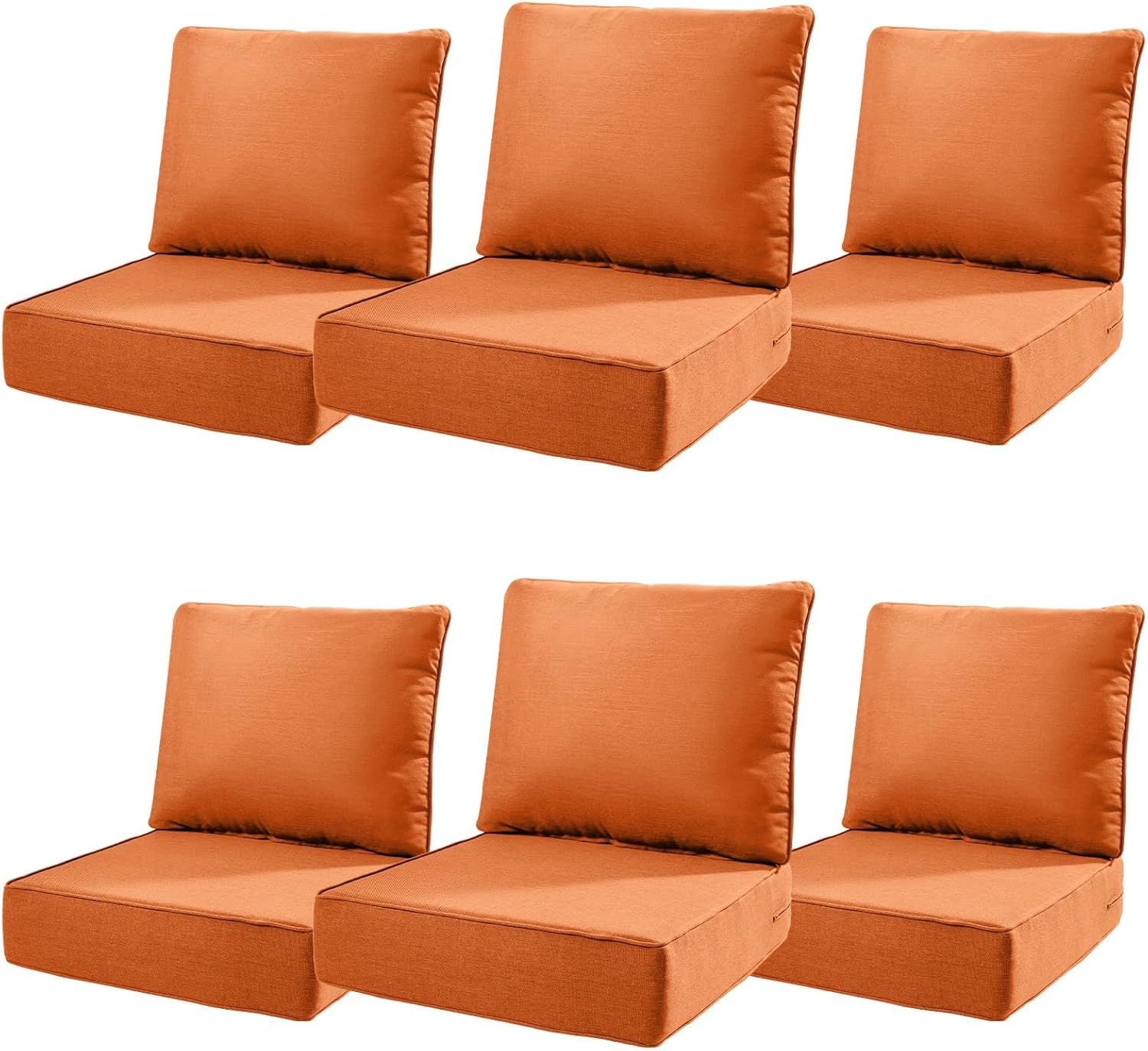 6" Thick Outdoor Cushions 22x24x6, 1-Set Deep Seat Patio Cushions with Removable Cover, Waterproof & Fade Resistant Replacement for Wicker Chair, Loveseat, Sofa - Blue