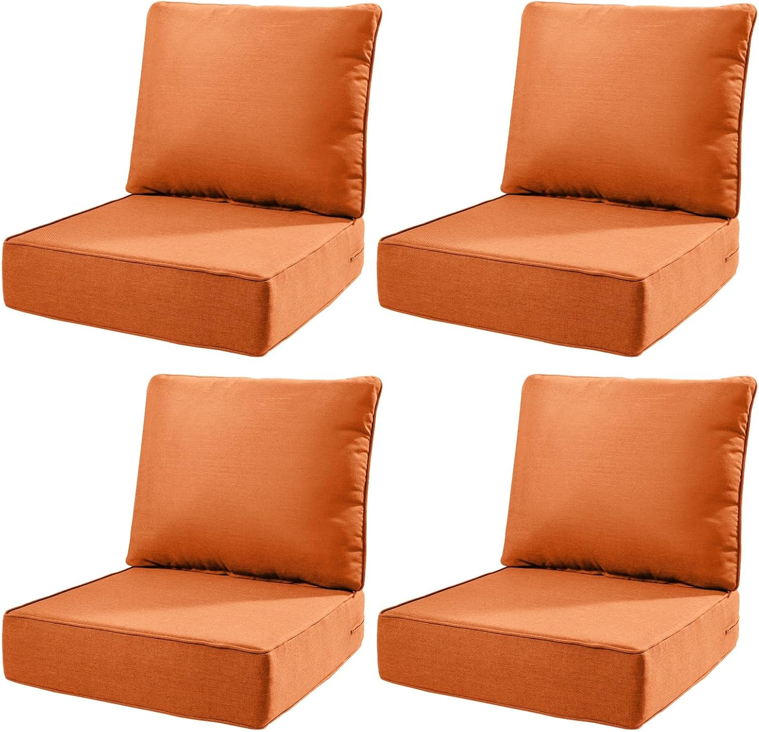 6" Thick Outdoor Cushions 22x24x6, 1-Set Deep Seat Patio Cushions with Removable Cover, Waterproof & Fade Resistant Replacement for Wicker Chair, Loveseat, Sofa - Blue