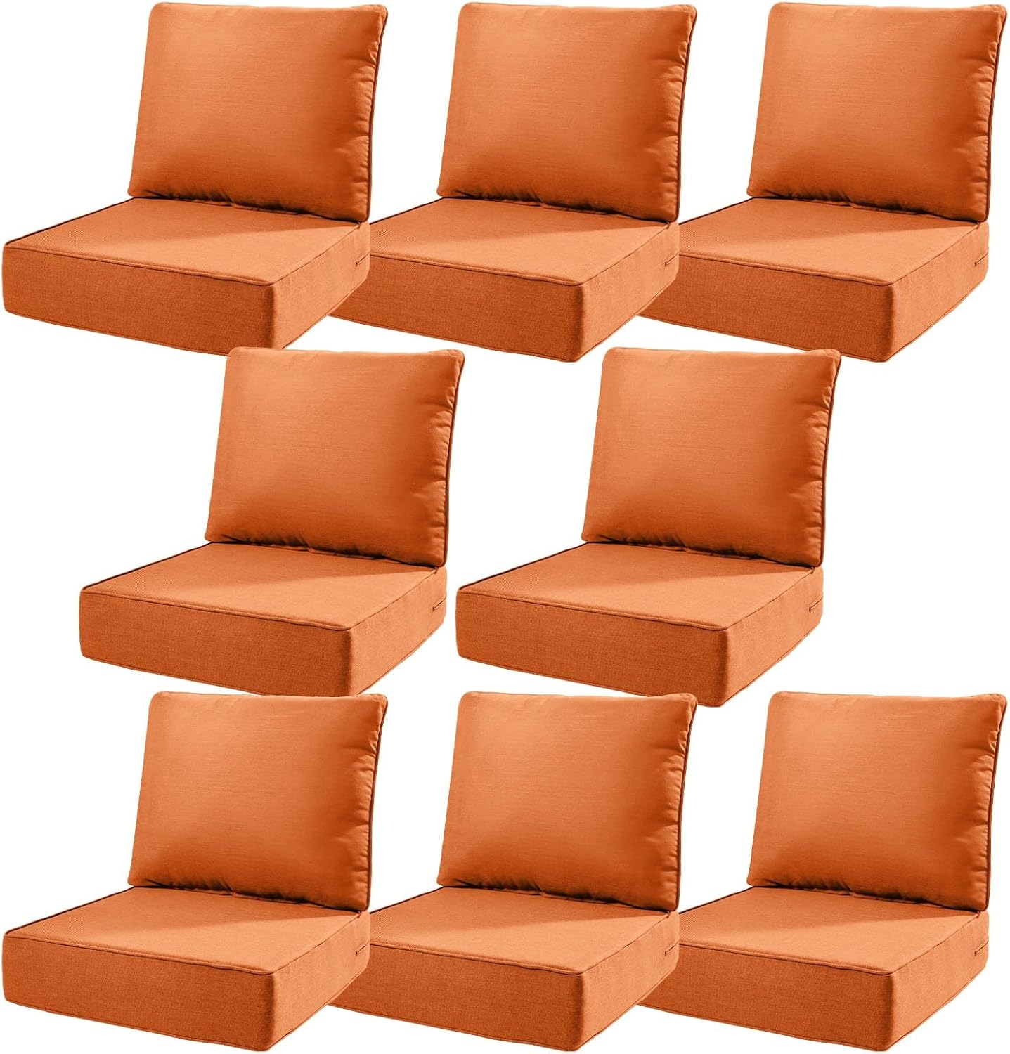 6" Thick Outdoor Cushions 22x24x6, 1-Set Deep Seat Patio Cushions with Removable Cover, Waterproof & Fade Resistant Replacement for Wicker Chair, Loveseat, Sofa - Blue