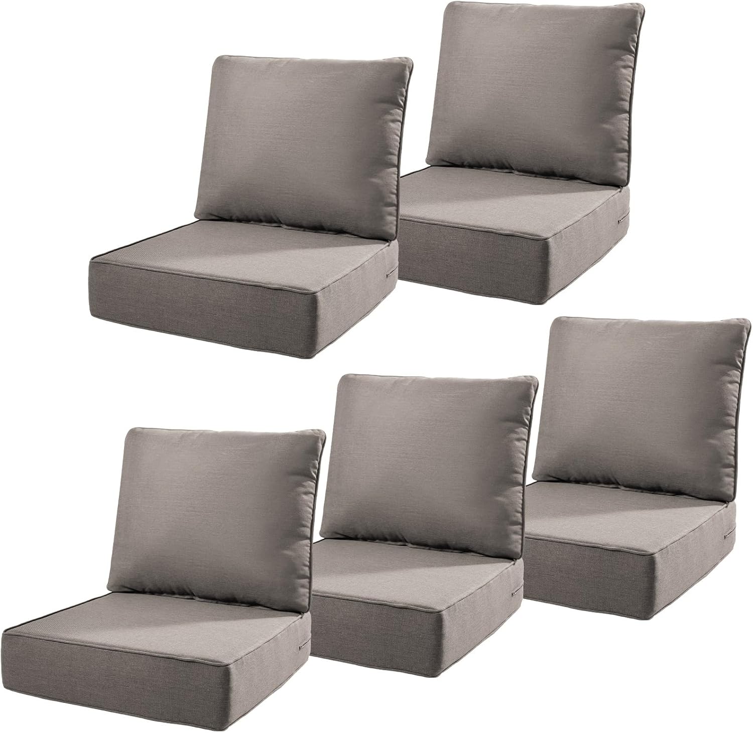 6" Thick Outdoor Cushions 22x24x6, 1-Set Deep Seat Patio Cushions with Removable Cover, Waterproof & Fade Resistant Replacement for Wicker Chair, Loveseat, Sofa - Blue