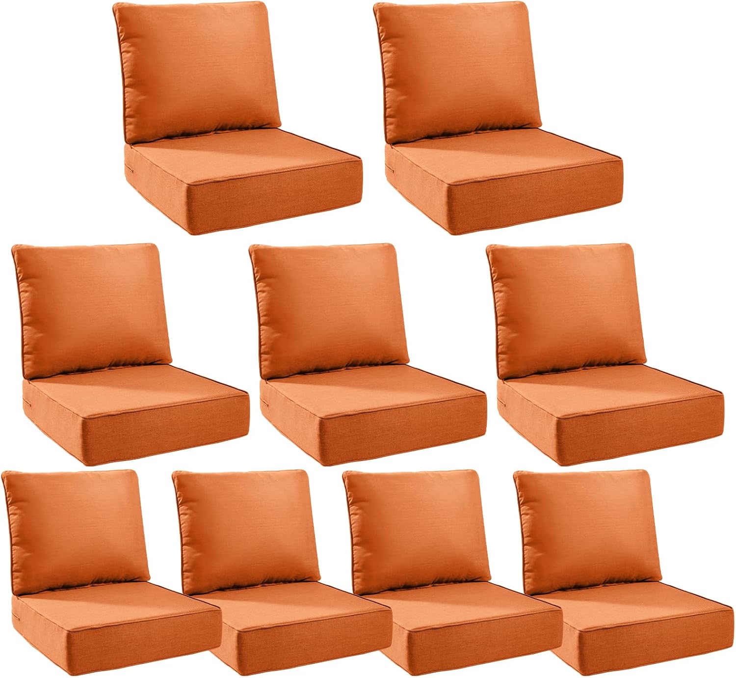 6" Thick Outdoor Cushions 22x24x6, 1-Set Deep Seat Patio Cushions with Removable Cover, Waterproof & Fade Resistant Replacement for Wicker Chair, Loveseat, Sofa - Blue
