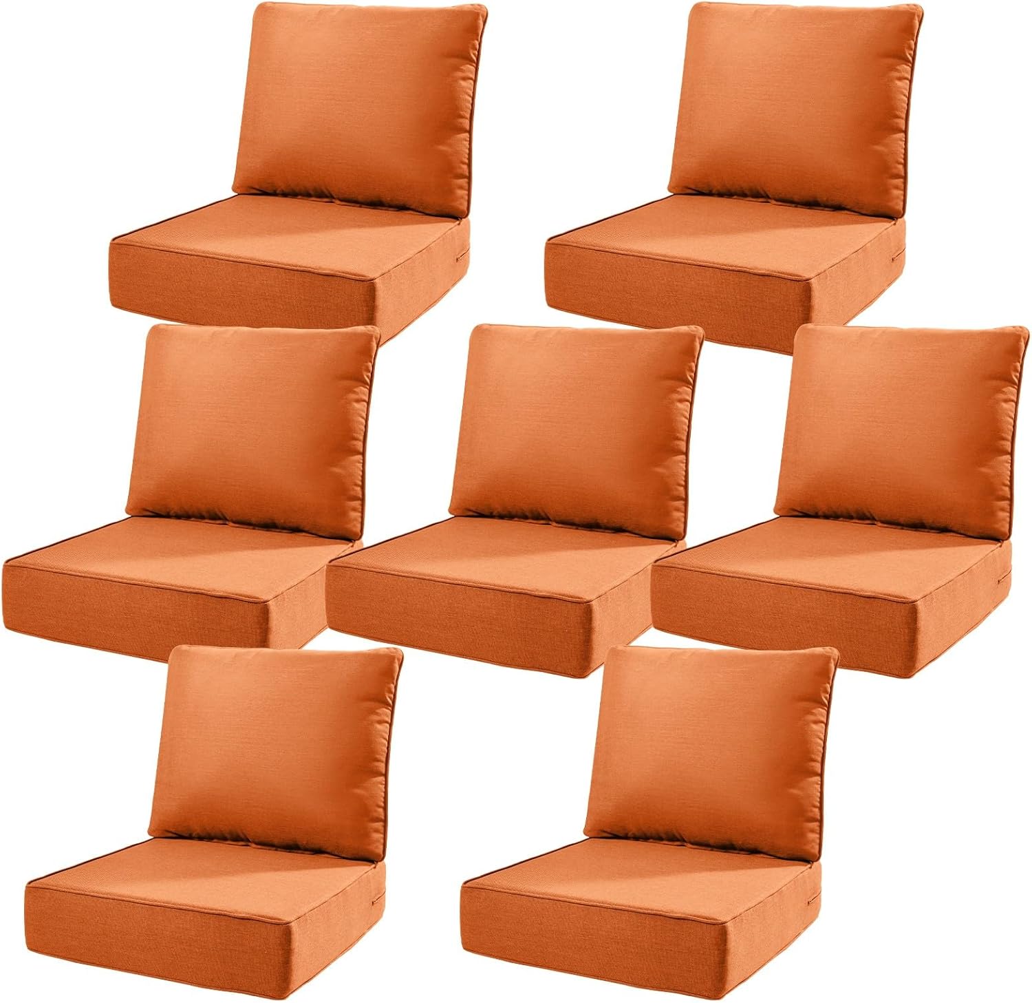 6" Thick Outdoor Cushions 22x24x6, 1-Set Deep Seat Patio Cushions with Removable Cover, Waterproof & Fade Resistant Replacement for Wicker Chair, Loveseat, Sofa - Blue