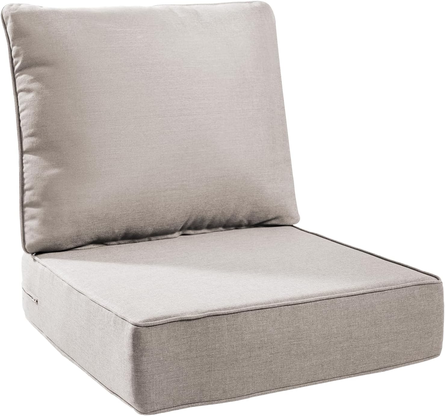 6" Thick Outdoor Cushions 22x24x6, 1-Set Deep Seat Patio Cushions with Removable Cover, Waterproof & Fade Resistant Replacement for Wicker Chair, Loveseat, Sofa - Blue