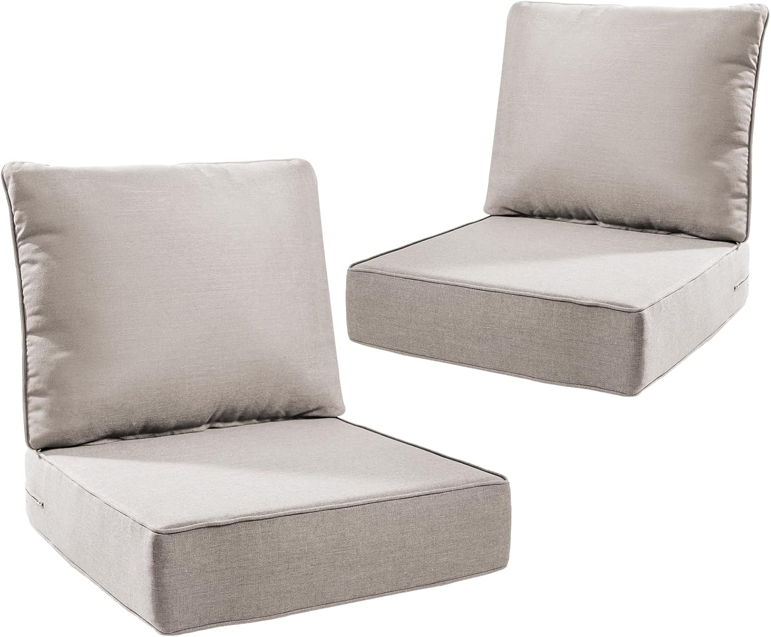 6" Thick Outdoor Cushions 22x24x6, 1-Set Deep Seat Patio Cushions with Removable Cover, Waterproof & Fade Resistant Replacement for Wicker Chair, Loveseat, Sofa - Blue