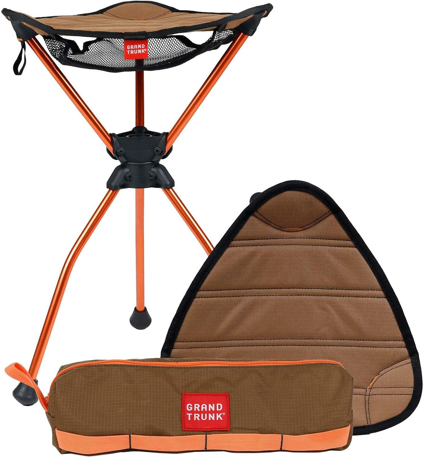GRAND TRUNK Compass 360 XT Extra Tall Swivel Stool - Compact 260lb Capacity Portable Outdoor Seat for Camping & Travel (Sea Black)