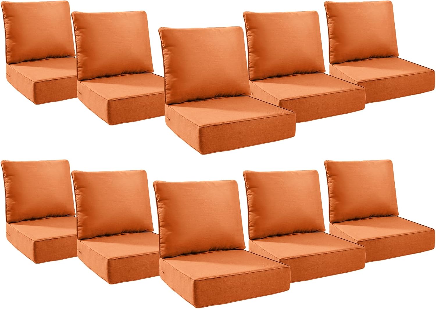 6" Thick Outdoor Cushions 22x24x6, 1-Set Deep Seat Patio Cushions with Removable Cover, Waterproof & Fade Resistant Replacement for Wicker Chair, Loveseat, Sofa - Blue