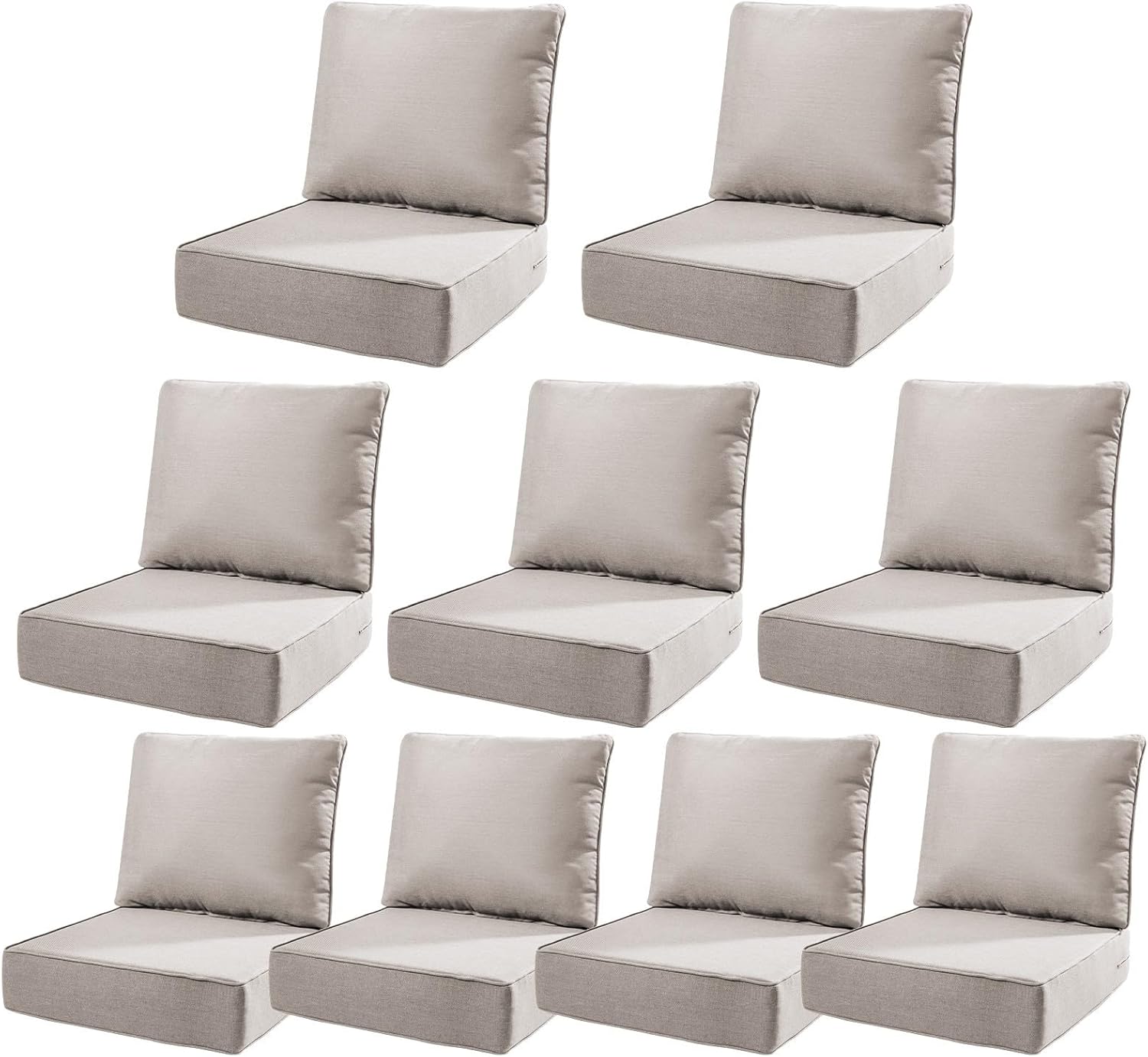 6" Thick Outdoor Cushions 22x24x6, 1-Set Deep Seat Patio Cushions with Removable Cover, Waterproof & Fade Resistant Replacement for Wicker Chair, Loveseat, Sofa - Blue