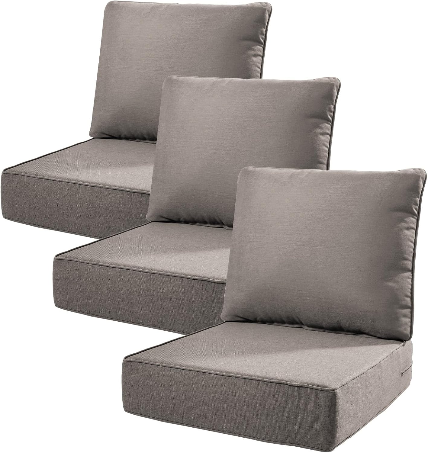 6" Thick Outdoor Cushions 22x24x6, 1-Set Deep Seat Patio Cushions with Removable Cover, Waterproof & Fade Resistant Replacement for Wicker Chair, Loveseat, Sofa - Blue