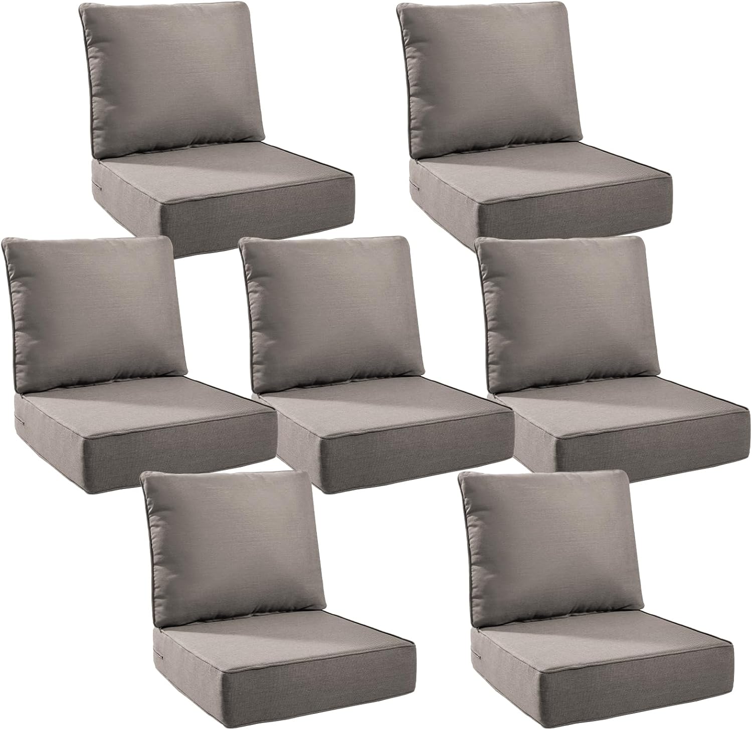 6" Thick Outdoor Cushions 22x24x6, 1-Set Deep Seat Patio Cushions with Removable Cover, Waterproof & Fade Resistant Replacement for Wicker Chair, Loveseat, Sofa - Blue