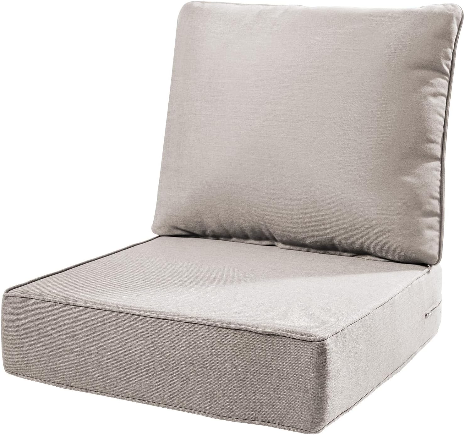 6" Thick Outdoor Cushions 22x24x6, 1-Set Deep Seat Patio Cushions with Removable Cover, Waterproof & Fade Resistant Replacement for Wicker Chair, Loveseat, Sofa - Blue