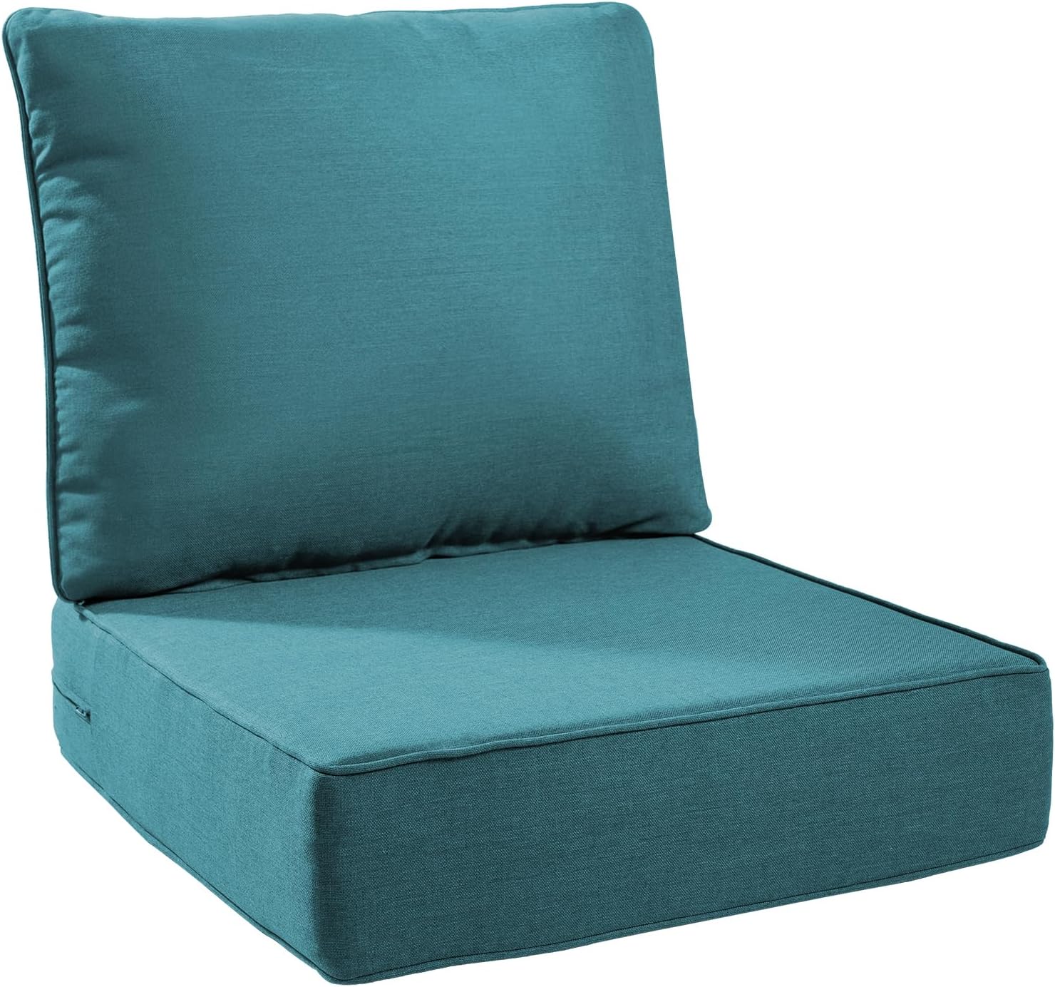 6" Thick Outdoor Cushions 22x24x6, 1-Set Deep Seat Patio Cushions with Removable Cover, Waterproof & Fade Resistant Replacement for Wicker Chair, Loveseat, Sofa - Blue