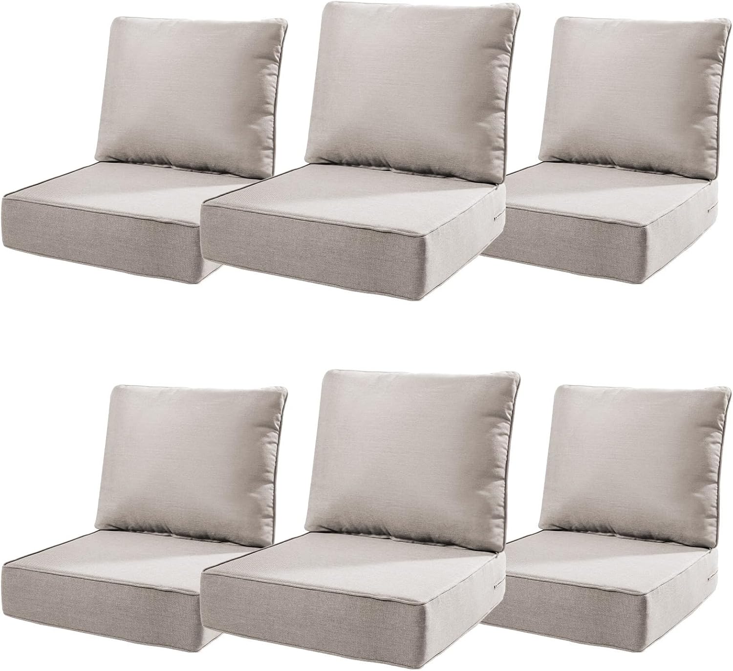 6" Thick Outdoor Cushions 22x24x6, 1-Set Deep Seat Patio Cushions with Removable Cover, Waterproof & Fade Resistant Replacement for Wicker Chair, Loveseat, Sofa - Blue