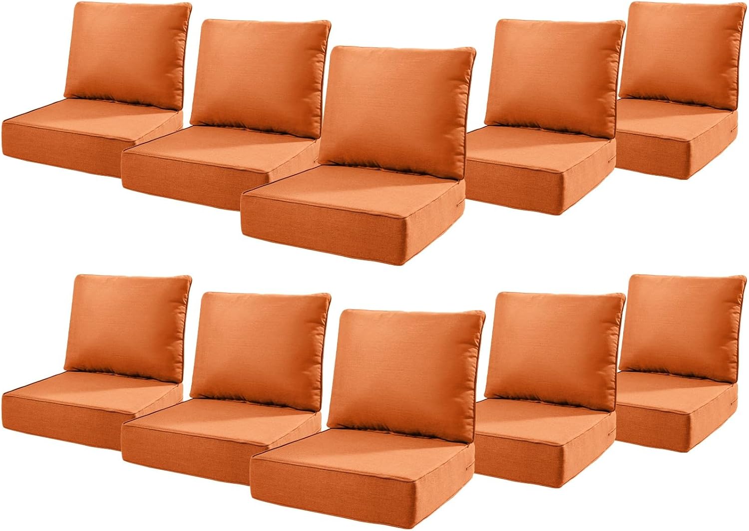 6" Thick Outdoor Cushions 22x24x6, 1-Set Deep Seat Patio Cushions with Removable Cover, Waterproof & Fade Resistant Replacement for Wicker Chair, Loveseat, Sofa - Blue
