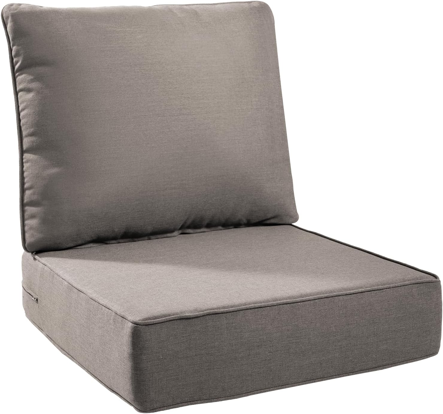 6" Thick Outdoor Cushions 22x24x6, 1-Set Deep Seat Patio Cushions with Removable Cover, Waterproof & Fade Resistant Replacement for Wicker Chair, Loveseat, Sofa - Blue