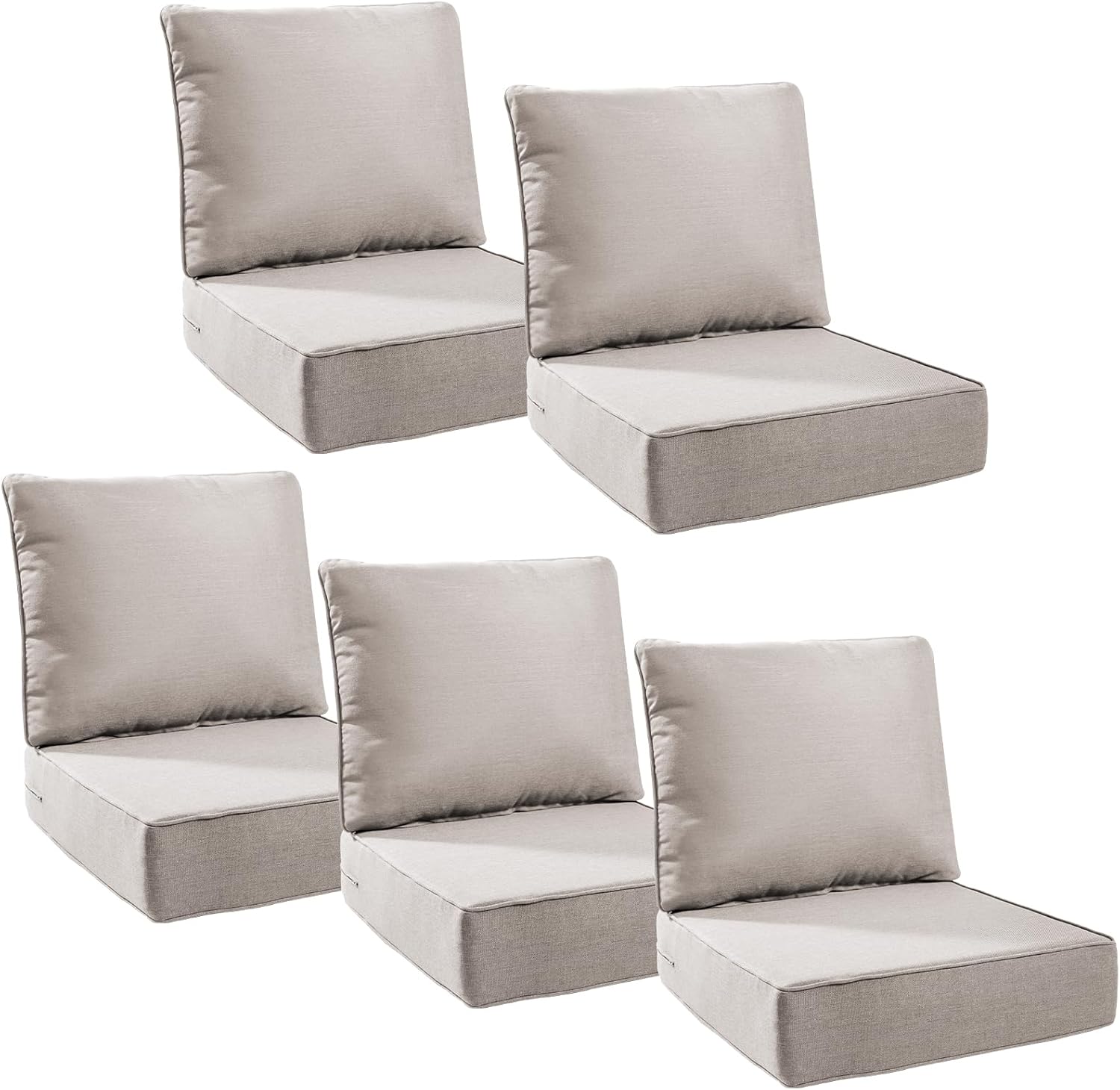 6" Thick Outdoor Cushions 22x24x6, 1-Set Deep Seat Patio Cushions with Removable Cover, Waterproof & Fade Resistant Replacement for Wicker Chair, Loveseat, Sofa - Blue