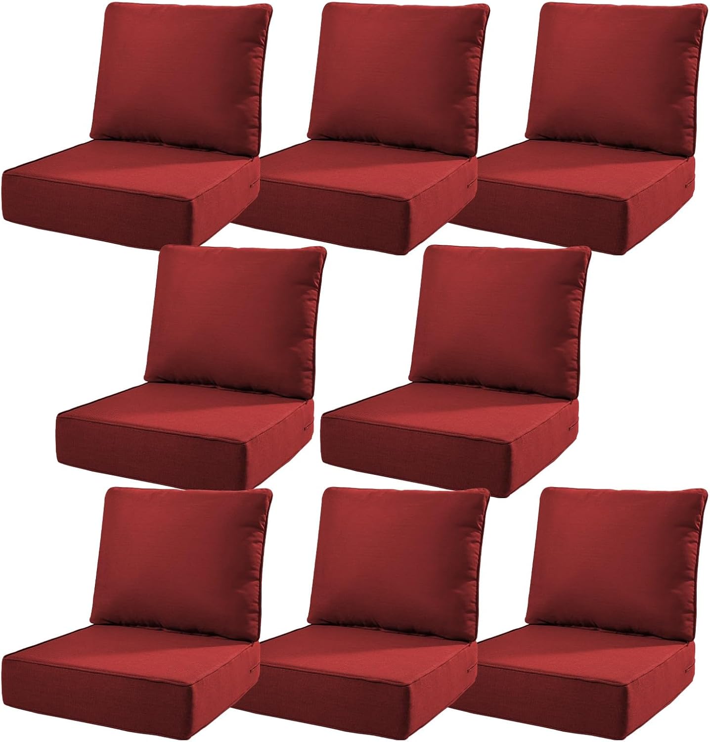 6" Thick Outdoor Cushions 22x24x6, 1-Set Deep Seat Patio Cushions with Removable Cover, Waterproof & Fade Resistant Replacement for Wicker Chair, Loveseat, Sofa - Blue