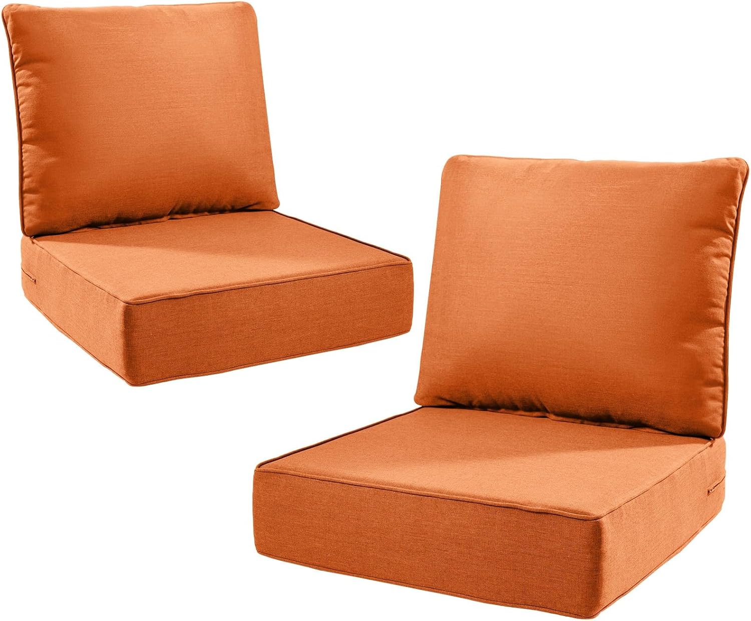 6" Thick Outdoor Cushions 22x24x6, 1-Set Deep Seat Patio Cushions with Removable Cover, Waterproof & Fade Resistant Replacement for Wicker Chair, Loveseat, Sofa - Blue