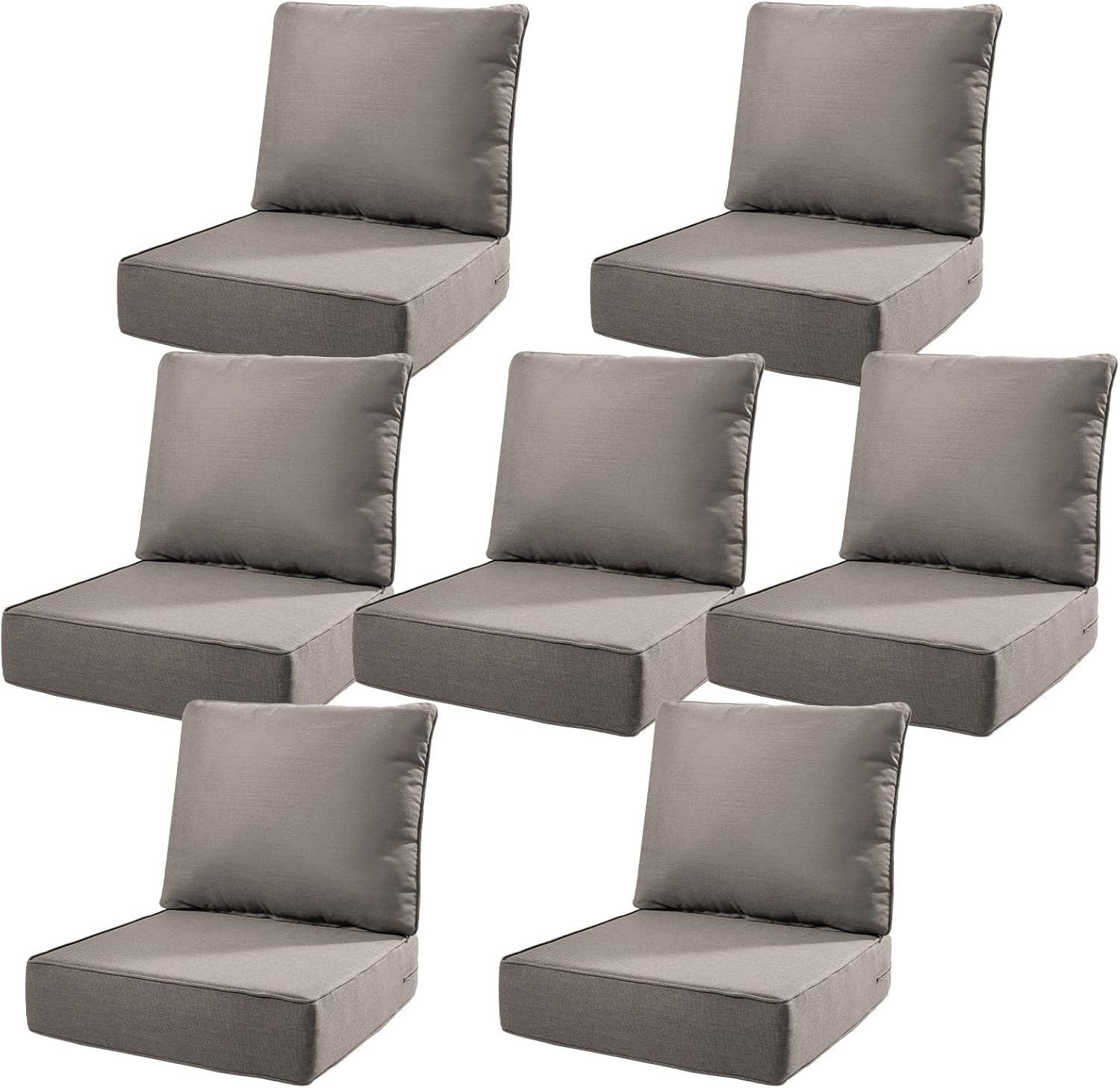 6" Thick Outdoor Cushions 22x24x6, 1-Set Deep Seat Patio Cushions with Removable Cover, Waterproof & Fade Resistant Replacement for Wicker Chair, Loveseat, Sofa - Blue