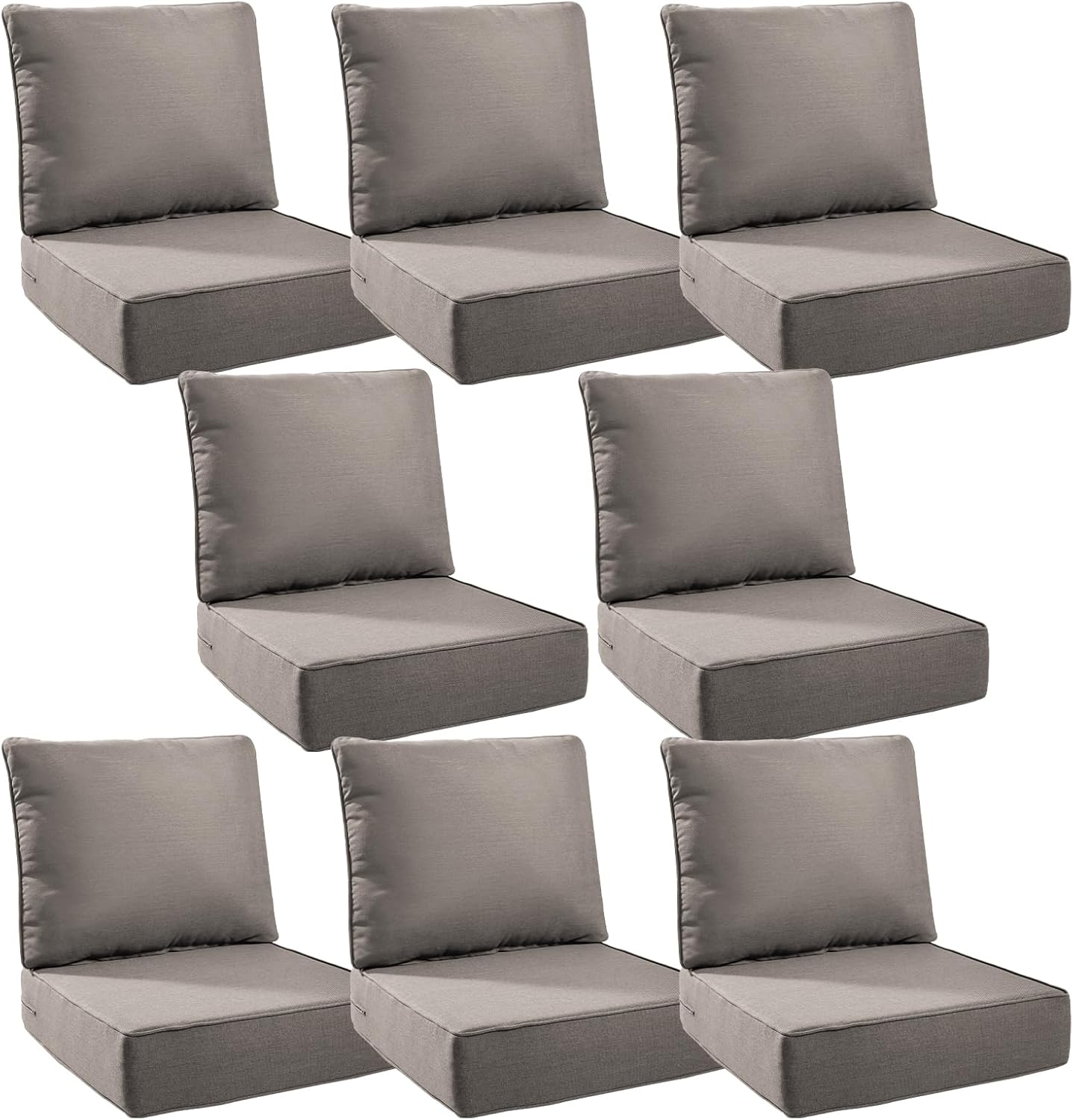 6" Thick Outdoor Cushions 22x24x6, 1-Set Deep Seat Patio Cushions with Removable Cover, Waterproof & Fade Resistant Replacement for Wicker Chair, Loveseat, Sofa - Blue