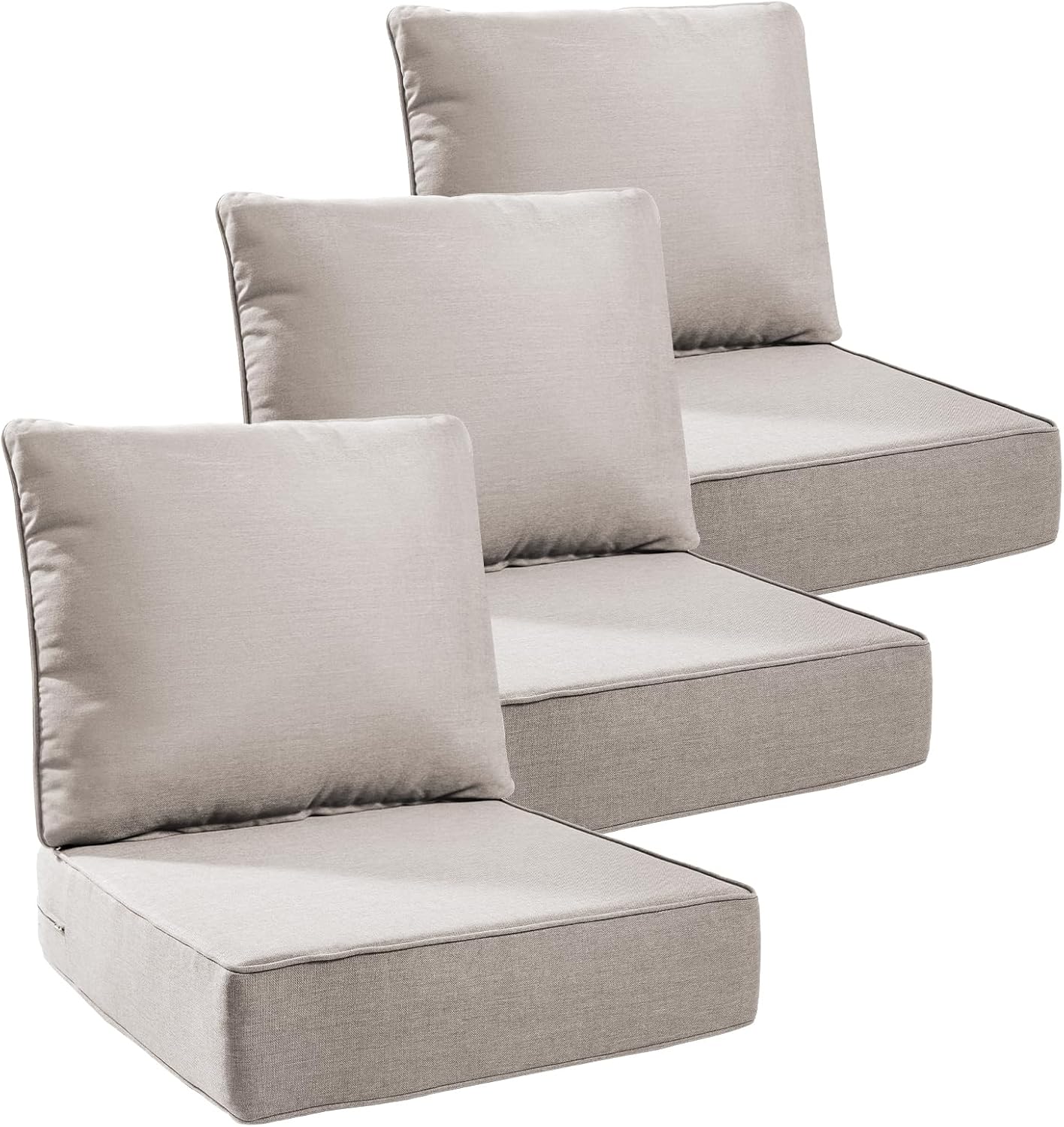 6" Thick Outdoor Cushions 22x24x6, 1-Set Deep Seat Patio Cushions with Removable Cover, Waterproof & Fade Resistant Replacement for Wicker Chair, Loveseat, Sofa - Blue