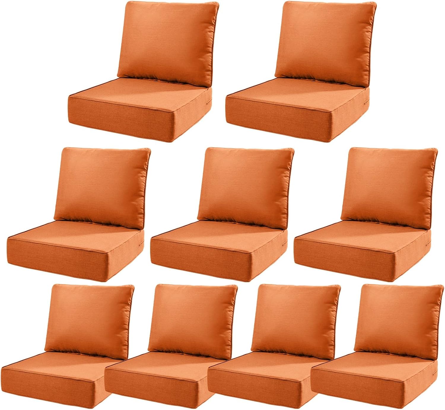 6" Thick Outdoor Cushions 22x24x6, 1-Set Deep Seat Patio Cushions with Removable Cover, Waterproof & Fade Resistant Replacement for Wicker Chair, Loveseat, Sofa - Blue