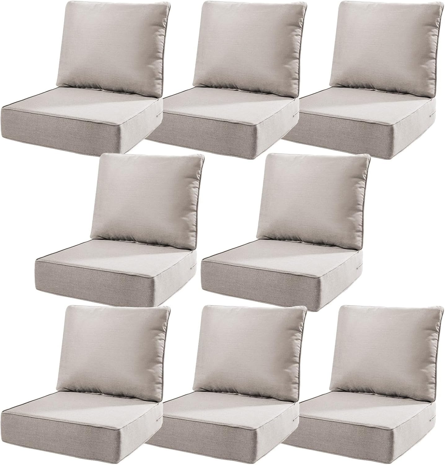 6" Thick Outdoor Cushions 22x24x6, 1-Set Deep Seat Patio Cushions with Removable Cover, Waterproof & Fade Resistant Replacement for Wicker Chair, Loveseat, Sofa - Blue