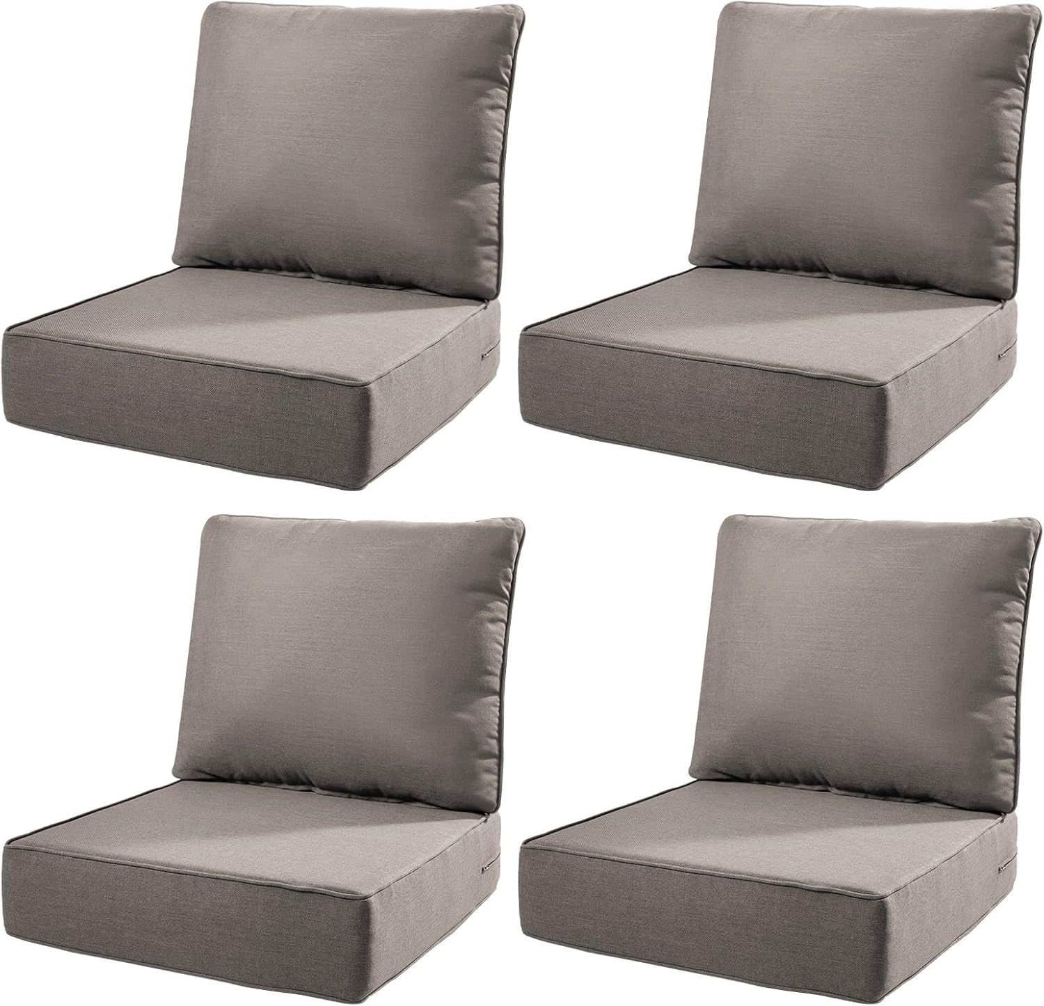 6" Thick Outdoor Cushions 22x24x6, 1-Set Deep Seat Patio Cushions with Removable Cover, Waterproof & Fade Resistant Replacement for Wicker Chair, Loveseat, Sofa - Blue