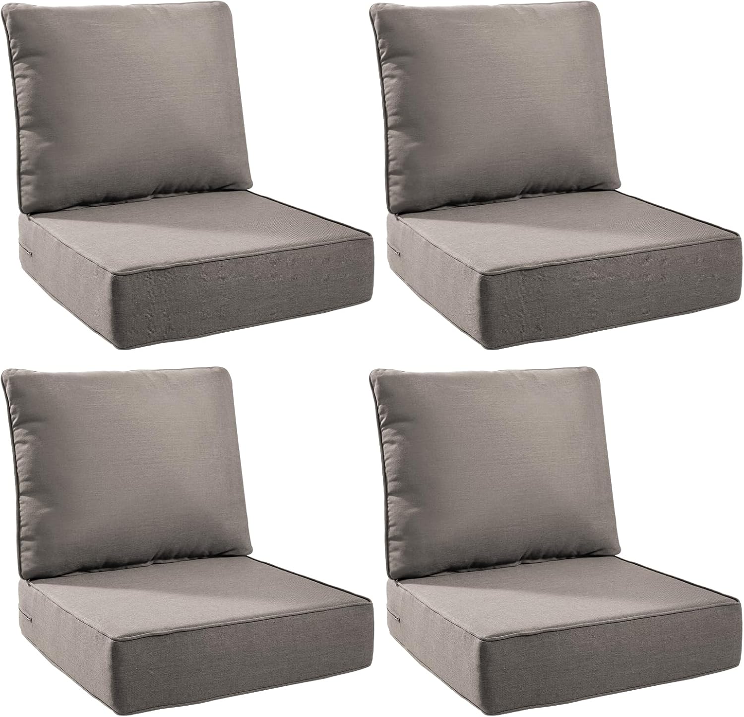 6" Thick Outdoor Cushions 22x24x6, 1-Set Deep Seat Patio Cushions with Removable Cover, Waterproof & Fade Resistant Replacement for Wicker Chair, Loveseat, Sofa - Blue