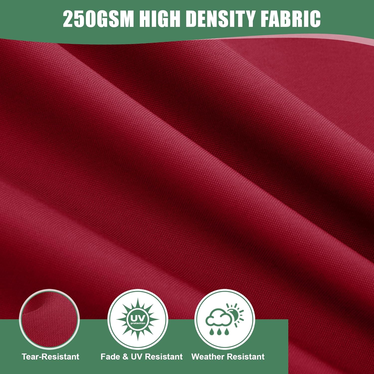 Outdoor Loveseat Cushions for Patio Furniture, Waterproof Weather & Fade Resistant Seat and Backrest Cushion Set with Removable Cover, 46 x 26 Inch, Red