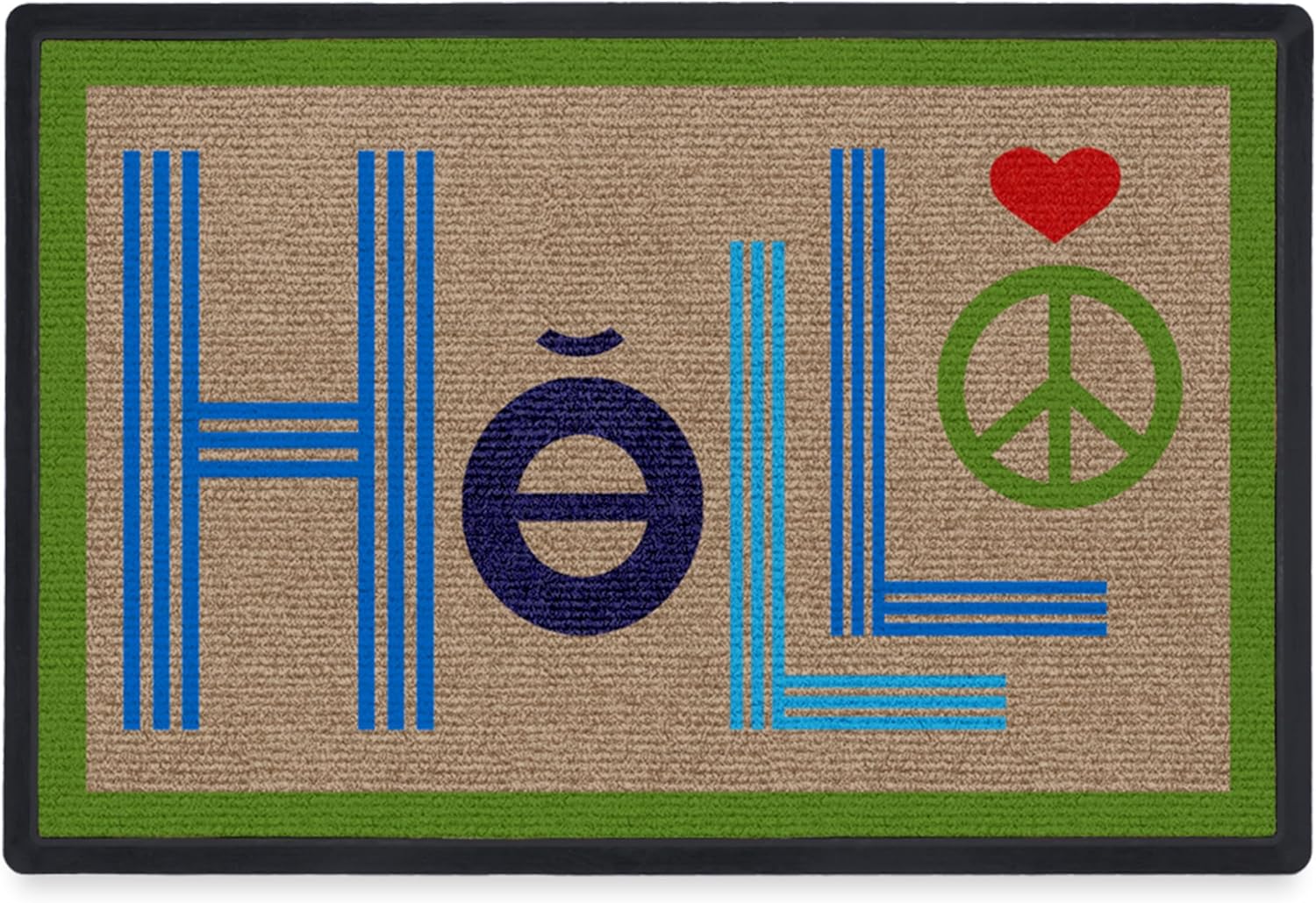 RUGGABLE Washable Front Doormat – Poppy Fields 2x3 Indoor/Outdoor Doormat – Fade–Resistant, Durable, Non–Slip – Welcome Mat for Entryway, Hallway, Bathroom, & Decor - with Standard Pad