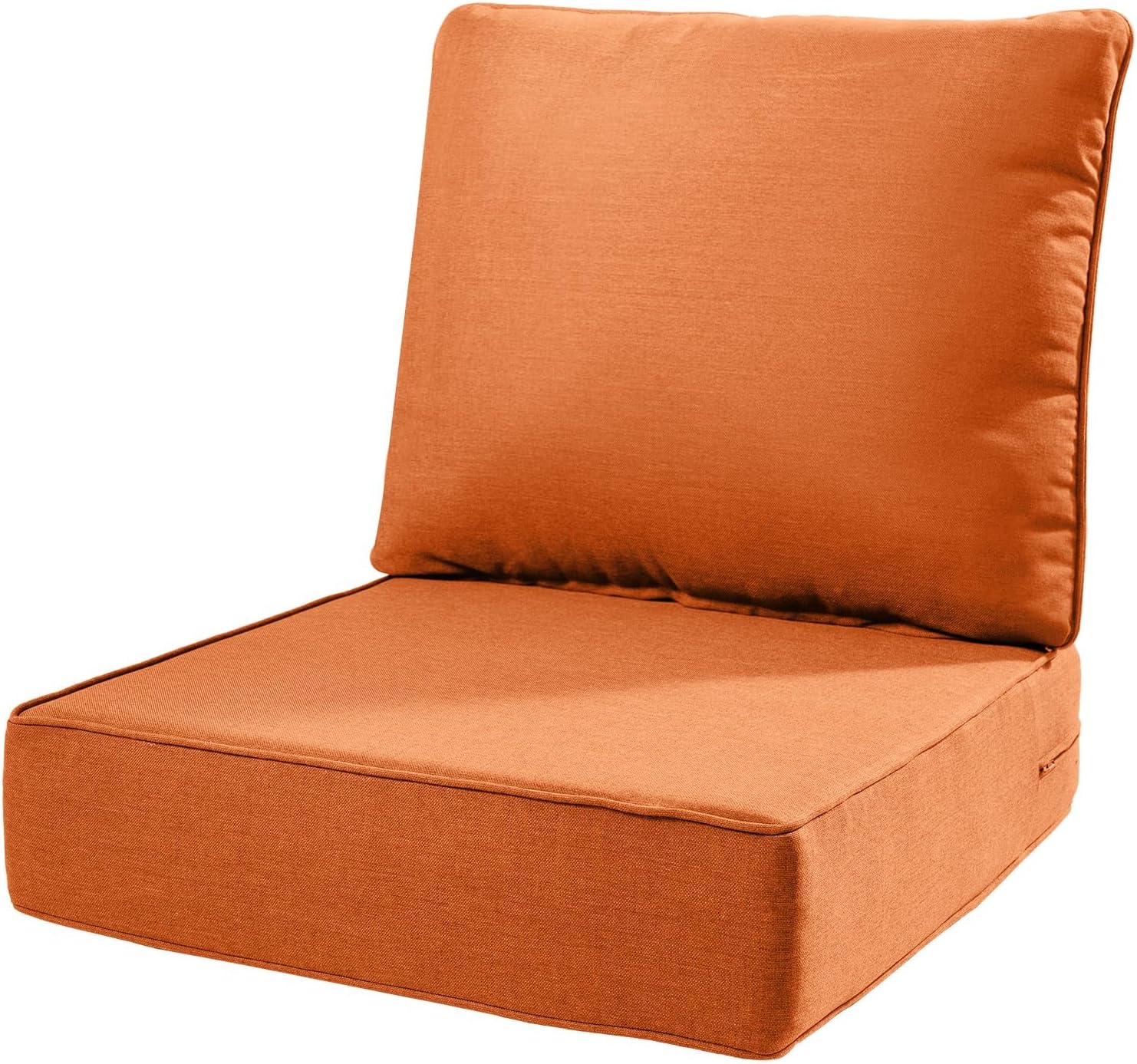 6" Thick Outdoor Cushions 22x24x6, 1-Set Deep Seat Patio Cushions with Removable Cover, Waterproof & Fade Resistant Replacement for Wicker Chair, Loveseat, Sofa - Blue