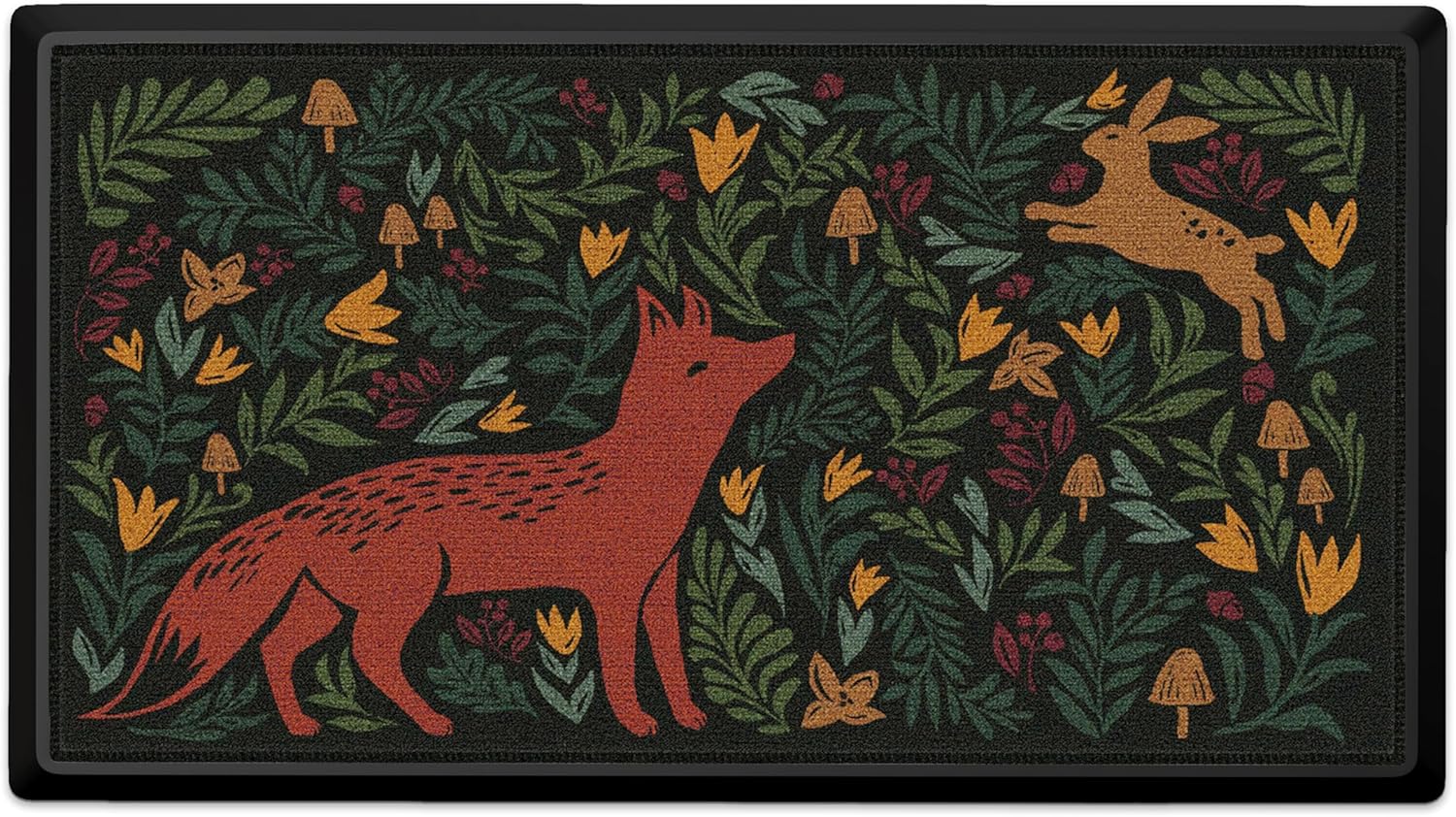 RUGGABLE Washable Front Doormat – Poppy Fields 2x3 Indoor/Outdoor Doormat – Fade–Resistant, Durable, Non–Slip – Welcome Mat for Entryway, Hallway, Bathroom, & Decor - with Standard Pad