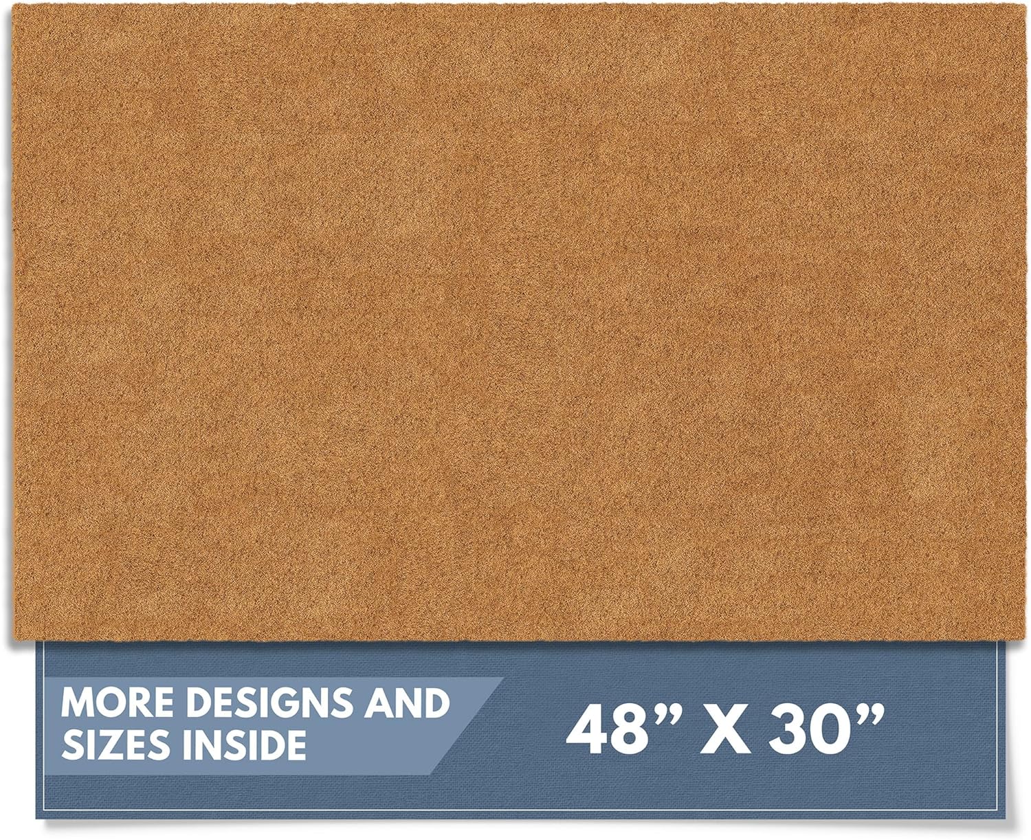 Barnyard Designs Natural Coco Coir Heavy Duty Backing Doormat - Large Cute Non-Slip Front Door Welcome Mat for Outside Entrance or Porch Entry, Brown (36x72, Border)