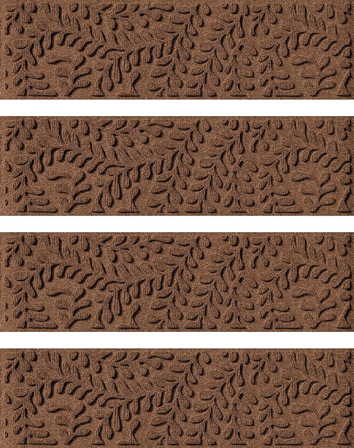 WaterHog Indoor/Outdoor Door Mat, 2' x 5', Made in USA, Durable & Skid-Resistant Front Door Rug, Decorative, Water-Trapping & Heavy-Duty Entryway Mat for Your Home, Boxwood Collection, Khaki/Camel