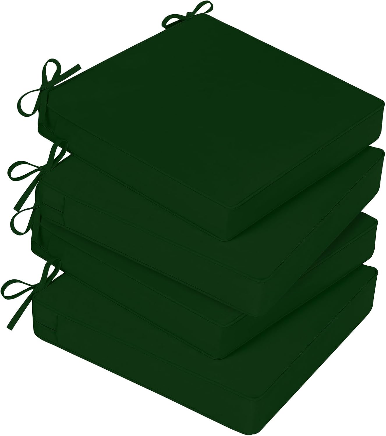 Basic Beyond Outdoor Chair Cushions for Patio Furniture, Waterproof Outdoor Seat Cushions Set of 4 19 x 19, Patio Chair Cushions Set of 4 with Ties and Handle, Navy Blue