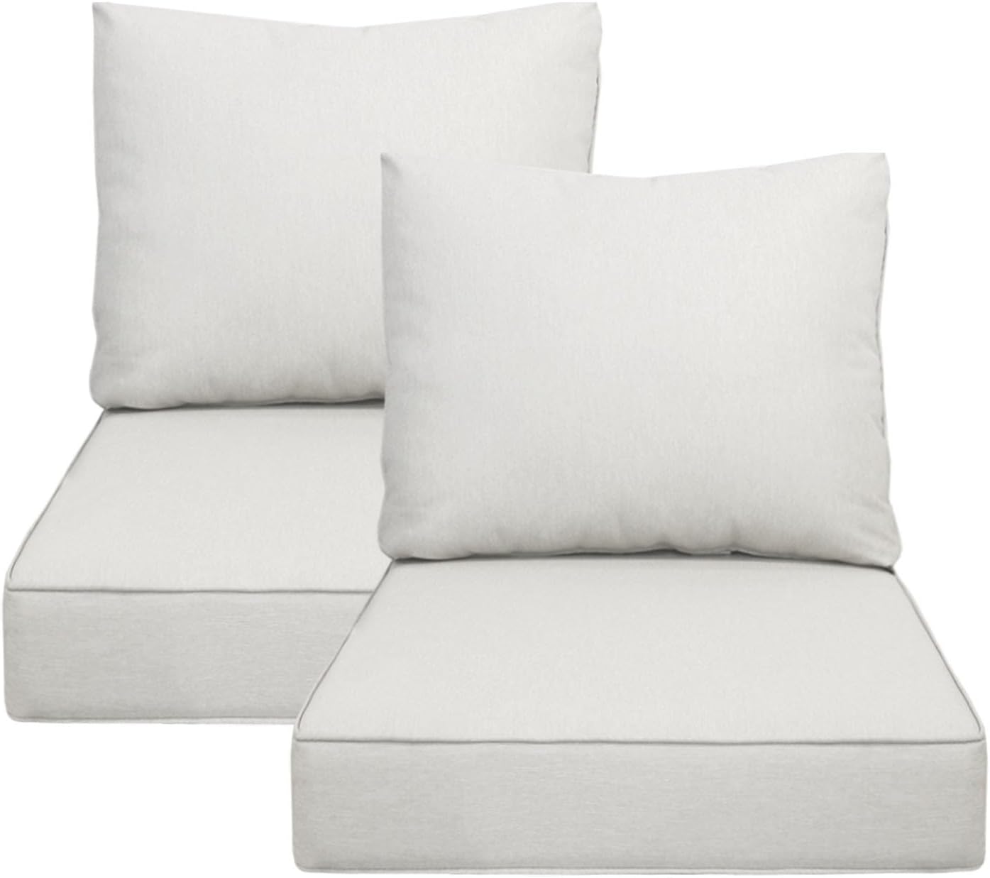 24x27.5 inch Outdoor/Indoor Deep Seat Patio Cushions Set of 2 Deep Seat Bottom Resilient Foam Filling Water Repellent Stain-Resistant UV Resistant Weather Resistant Chili