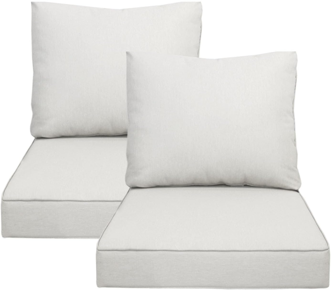 24x27.5 inch Outdoor/Indoor Deep Seat Patio Cushions Set of 2 Deep Seat Bottom Resilient Foam Filling Water Repellent Stain-Resistant UV Resistant Weather Resistant Chili