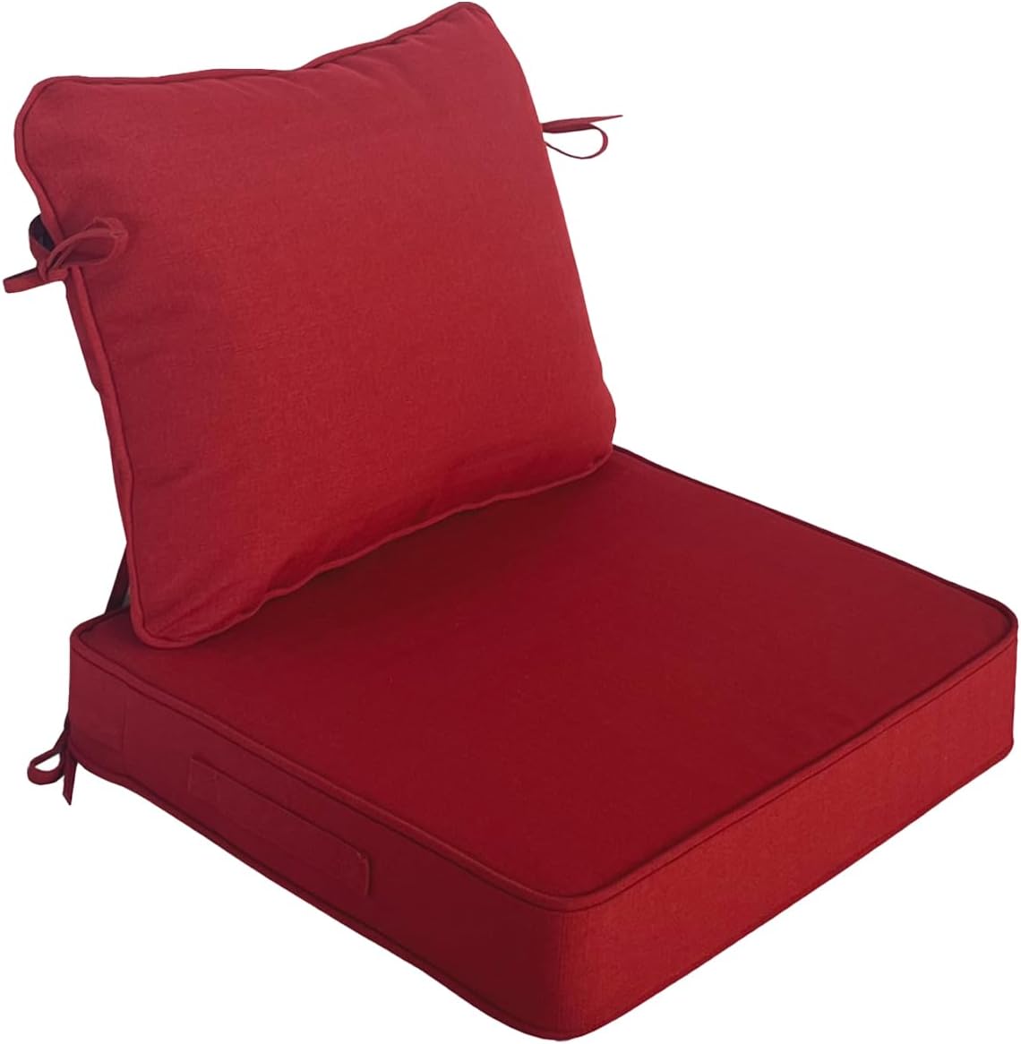 24x27.5 inch Outdoor/Indoor Deep Seat Patio Cushions Set of 2 Deep Seat Bottom Resilient Foam Filling Water Repellent Stain-Resistant UV Resistant Weather Resistant Chili