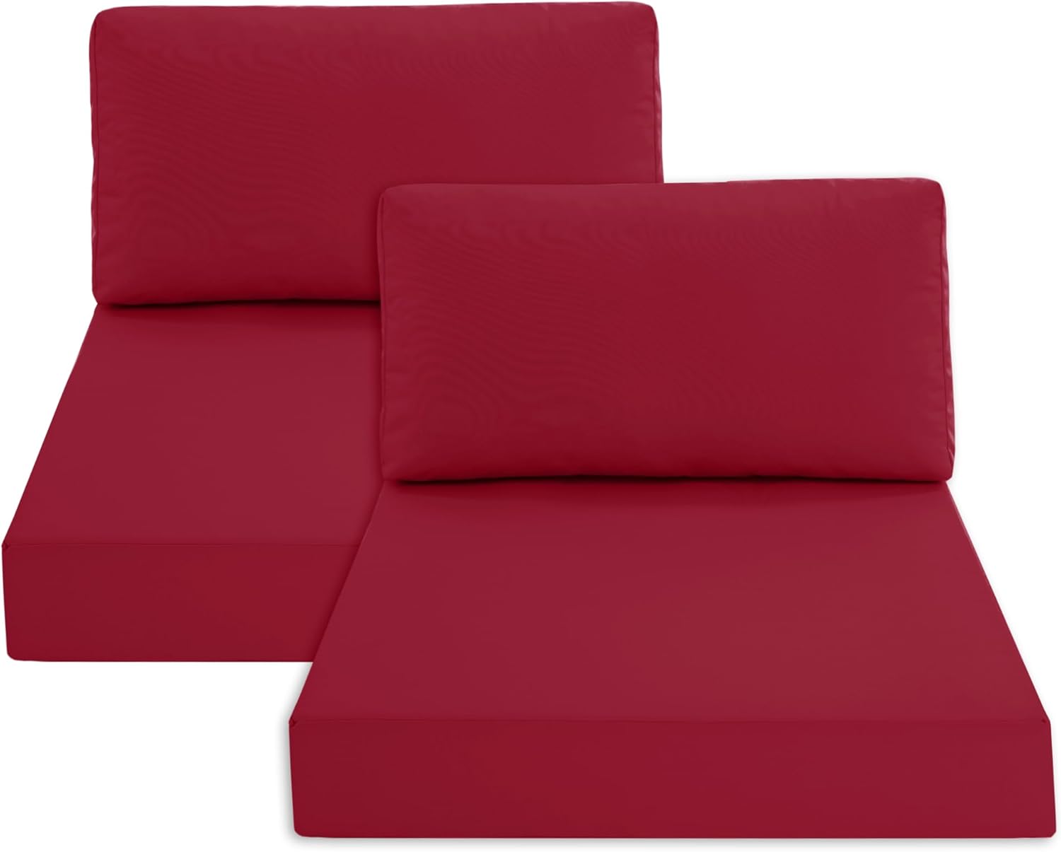 Outdoor Loveseat Cushions for Patio Furniture, Waterproof Weather & Fade Resistant Seat and Backrest Cushion Set with Removable Cover, 46 x 26 Inch, Red